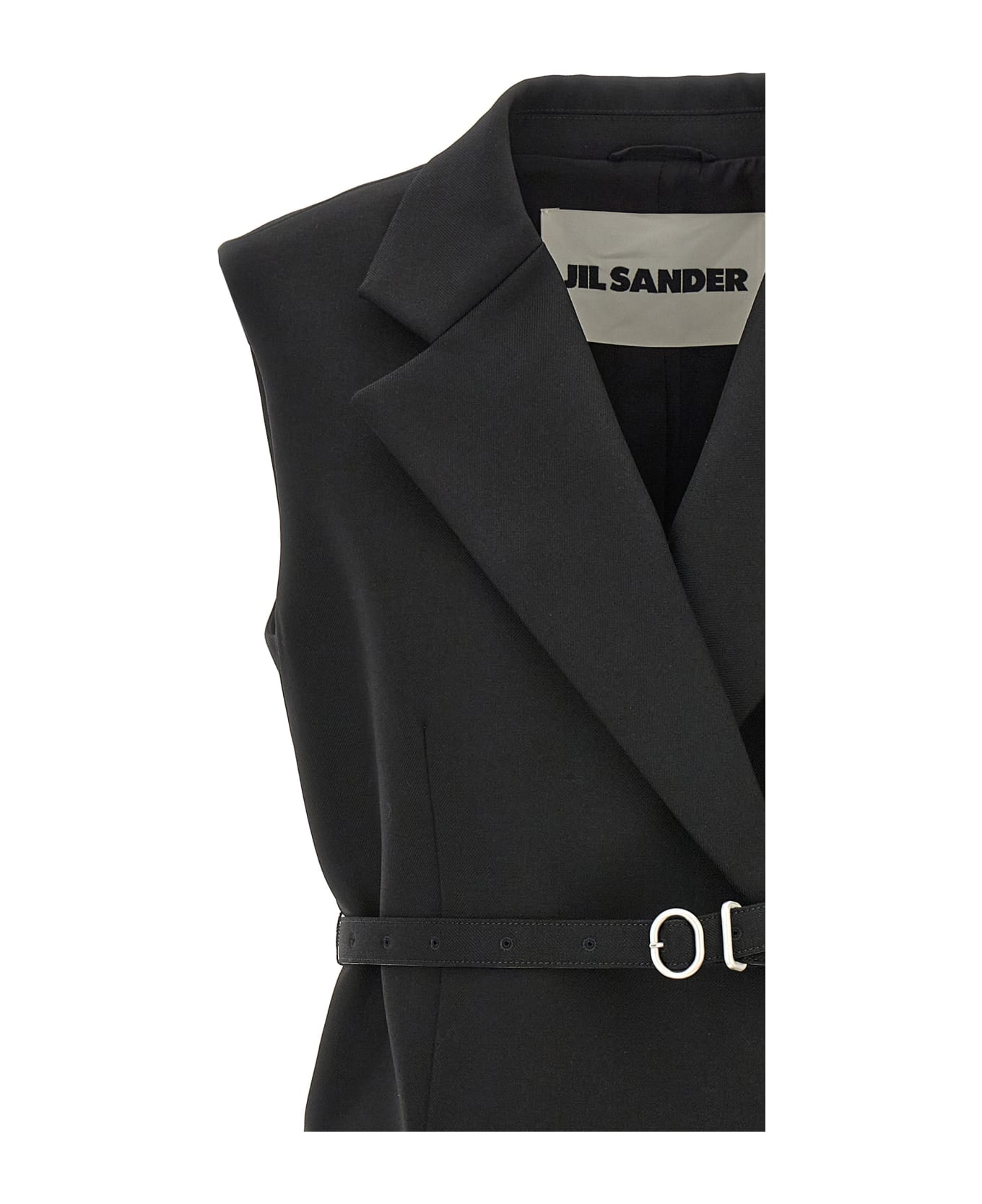 Jil Sander Belt Wool Vest - Black  