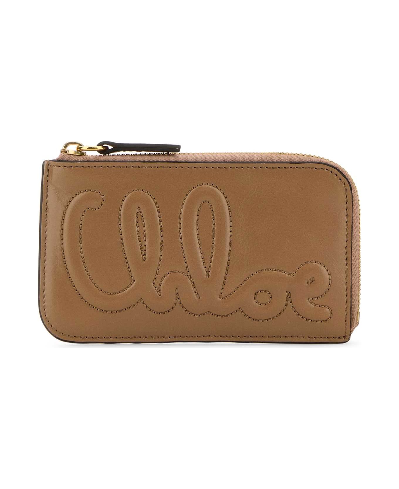 Chloé Antiqued Pink Leather Wallet - WOODROSE