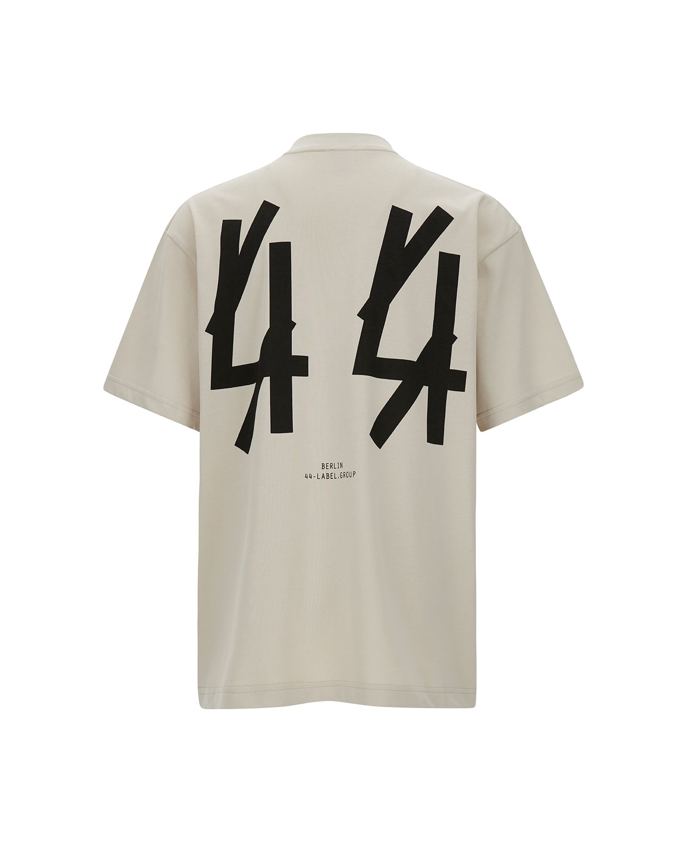 44 Label Group White T-shirt With Logo Embroidery And Print In Cotton Man - White
