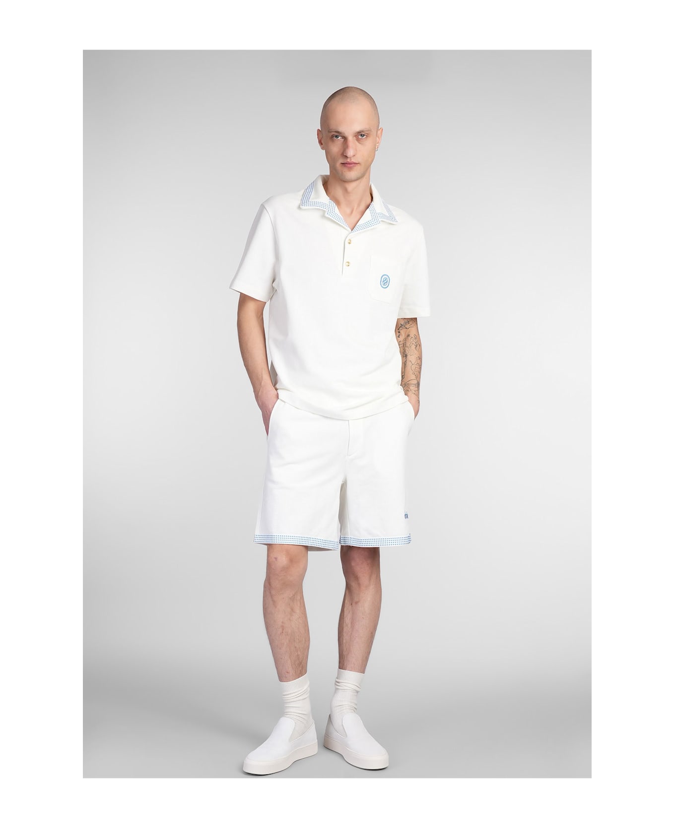 Drôle de Monsieur Shorts In White Cotton - white