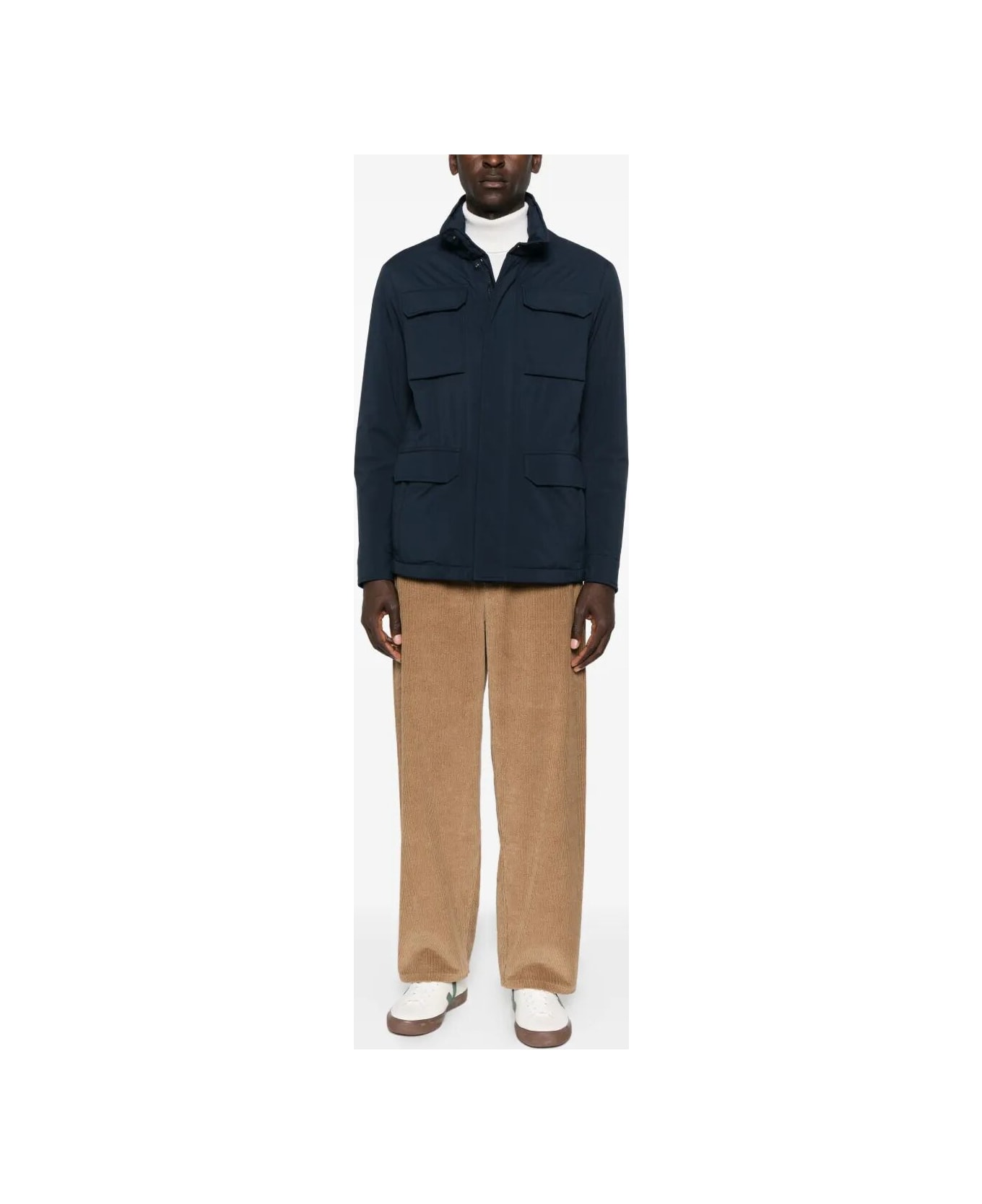 Paul&Shark Typhoon Platinum Save The Sea Field Jacket With Shark Fin - Blu