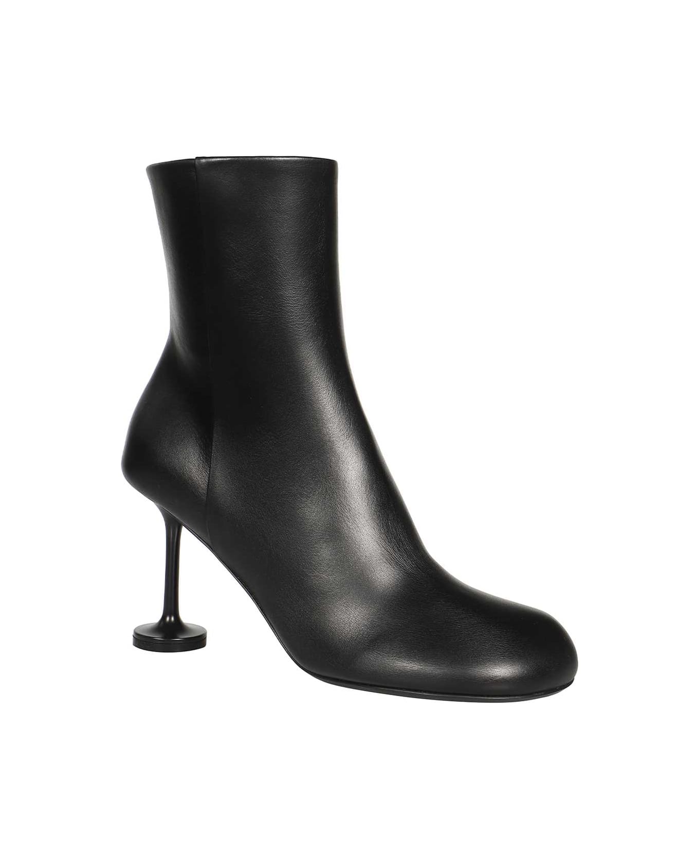 Balenciaga Leather Ankle Boots - black