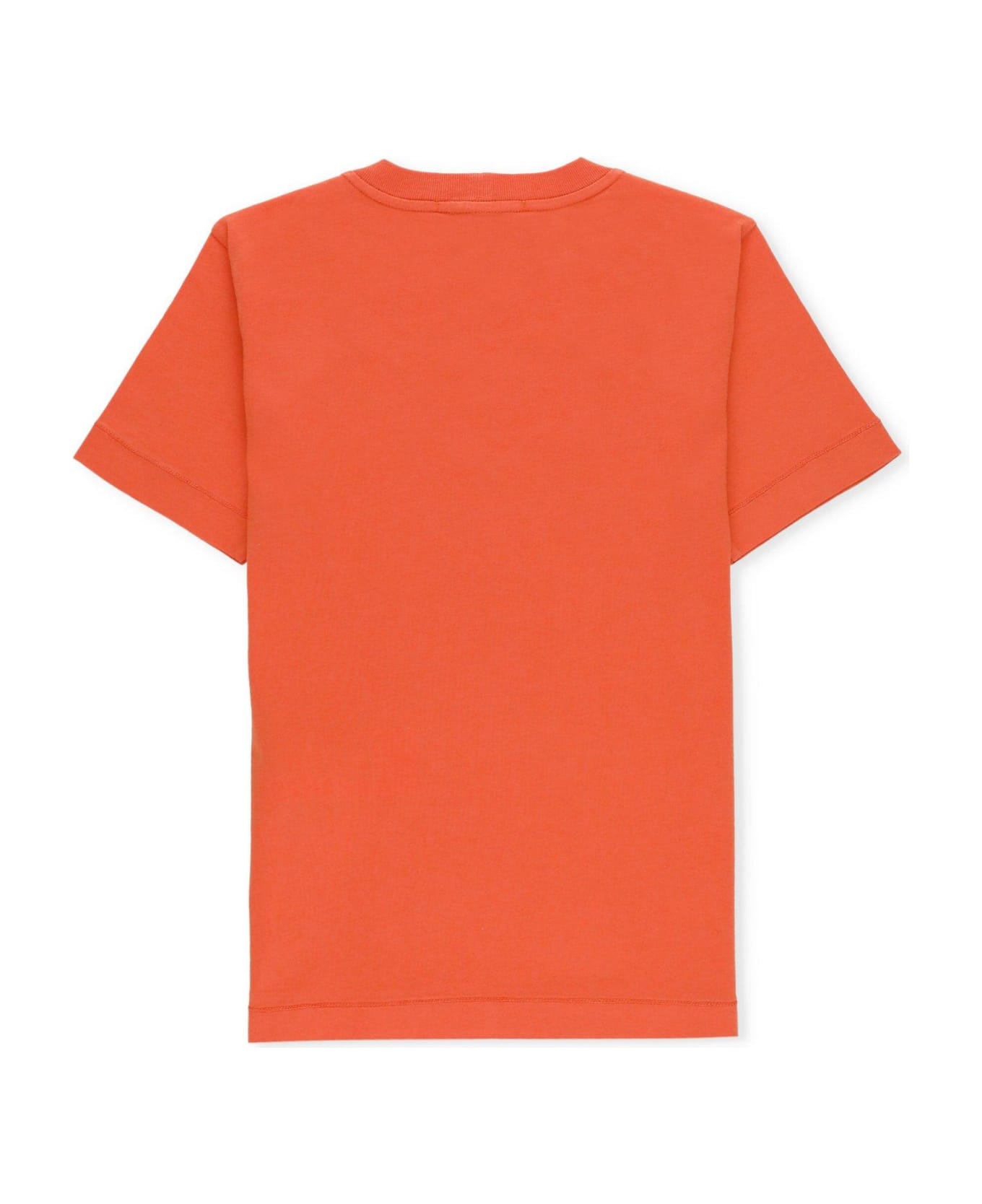 Stone Island Junior Compass Patch Crewneck T-shirt - Orange