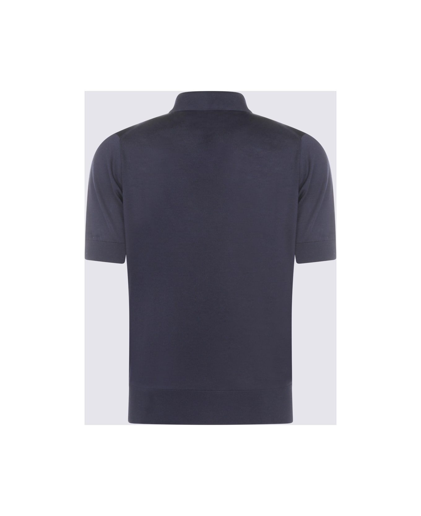 Dolce & Gabbana Navy Cotton Polo Shirt - Blue