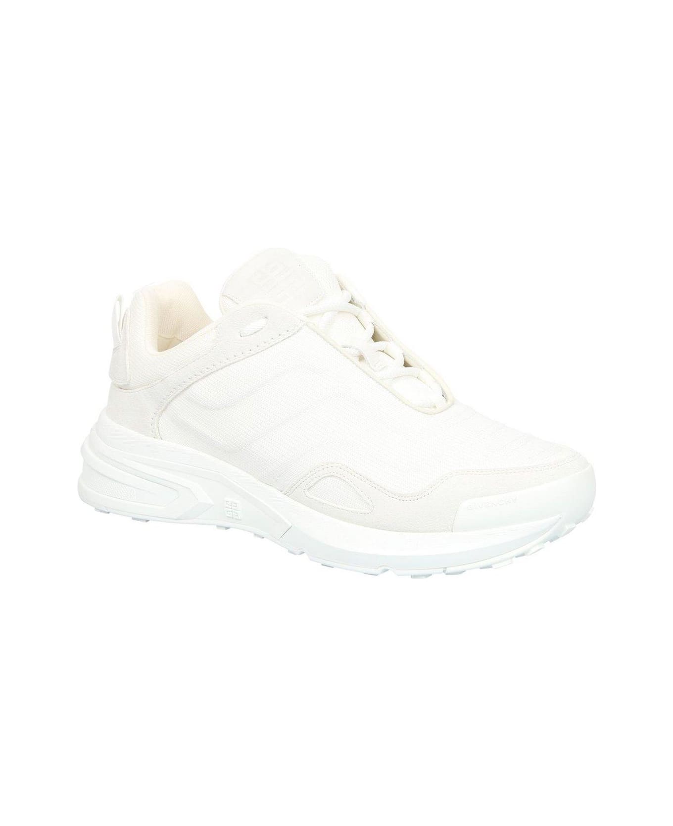Givenchy Round Toe Lace-up Sneakers - WHITE