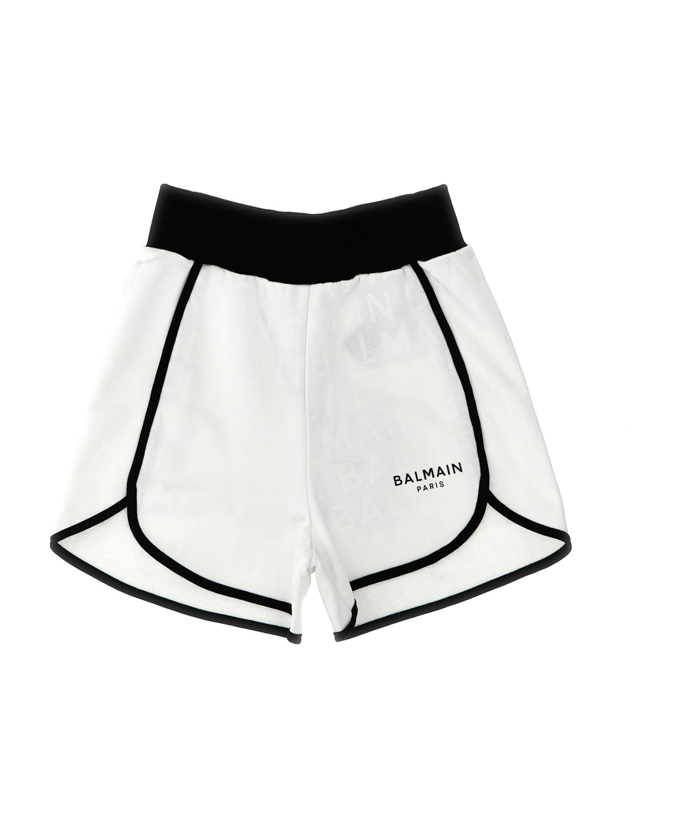 Balmain Logo Shorts - White/Black