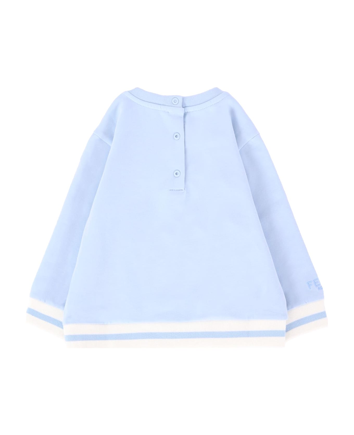 Fendi Light Blue Sweatshirt For Baby Boy With Teddy Bear - Light Blue