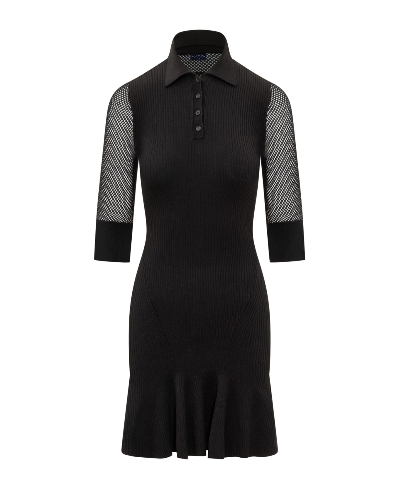 Off-White Mini Net Arrow Polo Dress - BLACK ワンピース＆ドレス