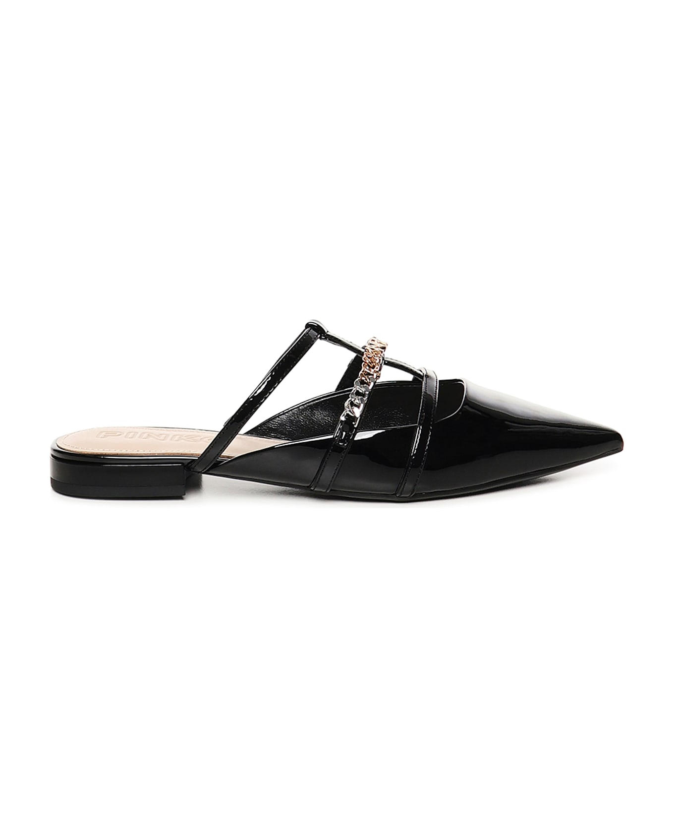 Pinko Patent Leather Mules Ballerinas - Black