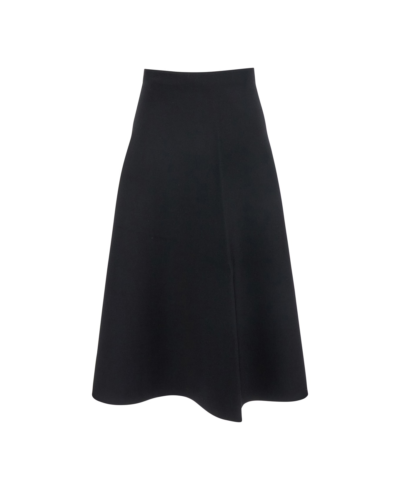 Theory Black Mid-waist Flared Skirt In Viscose Blend Woman - Black