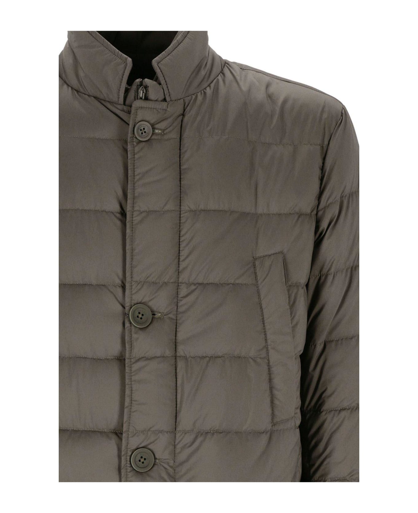 Herno Padded Button-up Down Coat - Beige