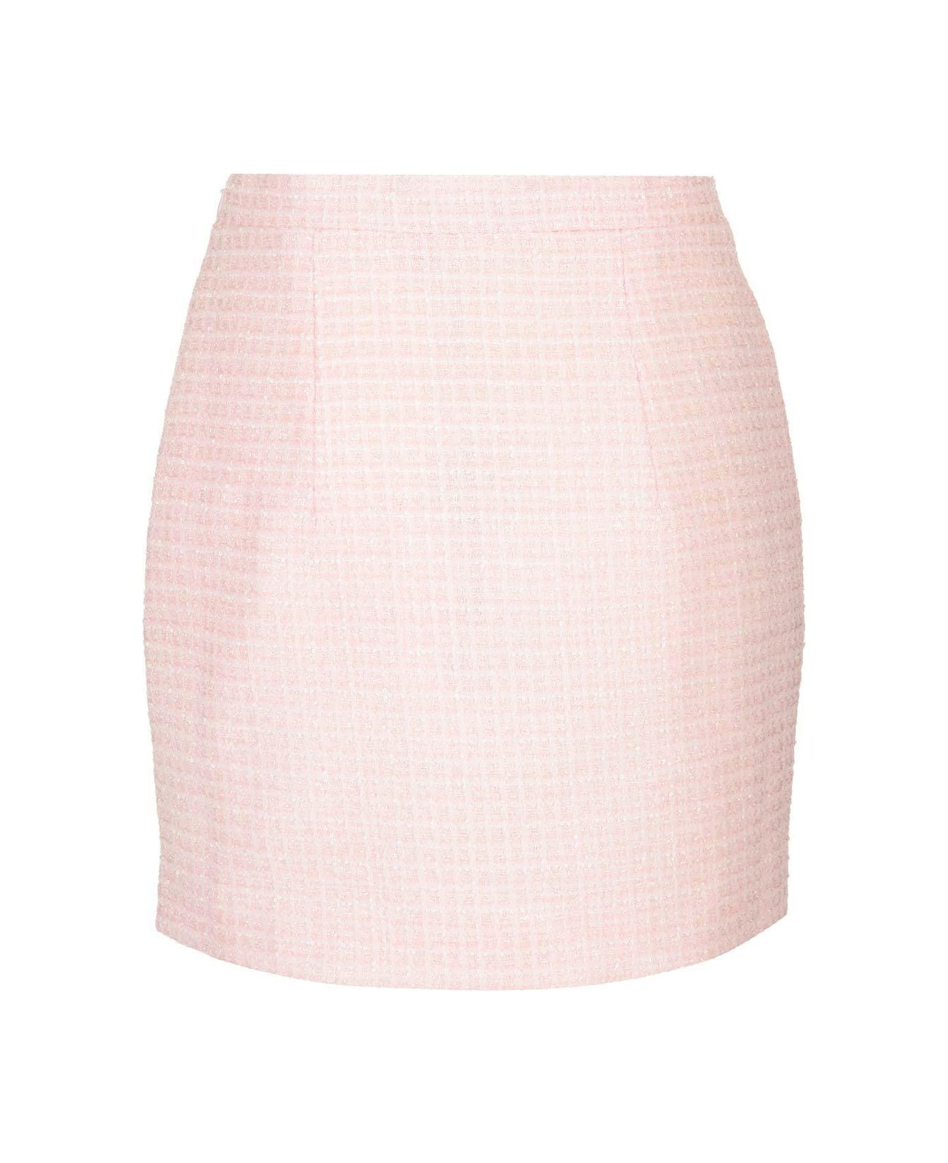 Alessandra Rich High Waist Tweed Mini Skirt - Powder スカート