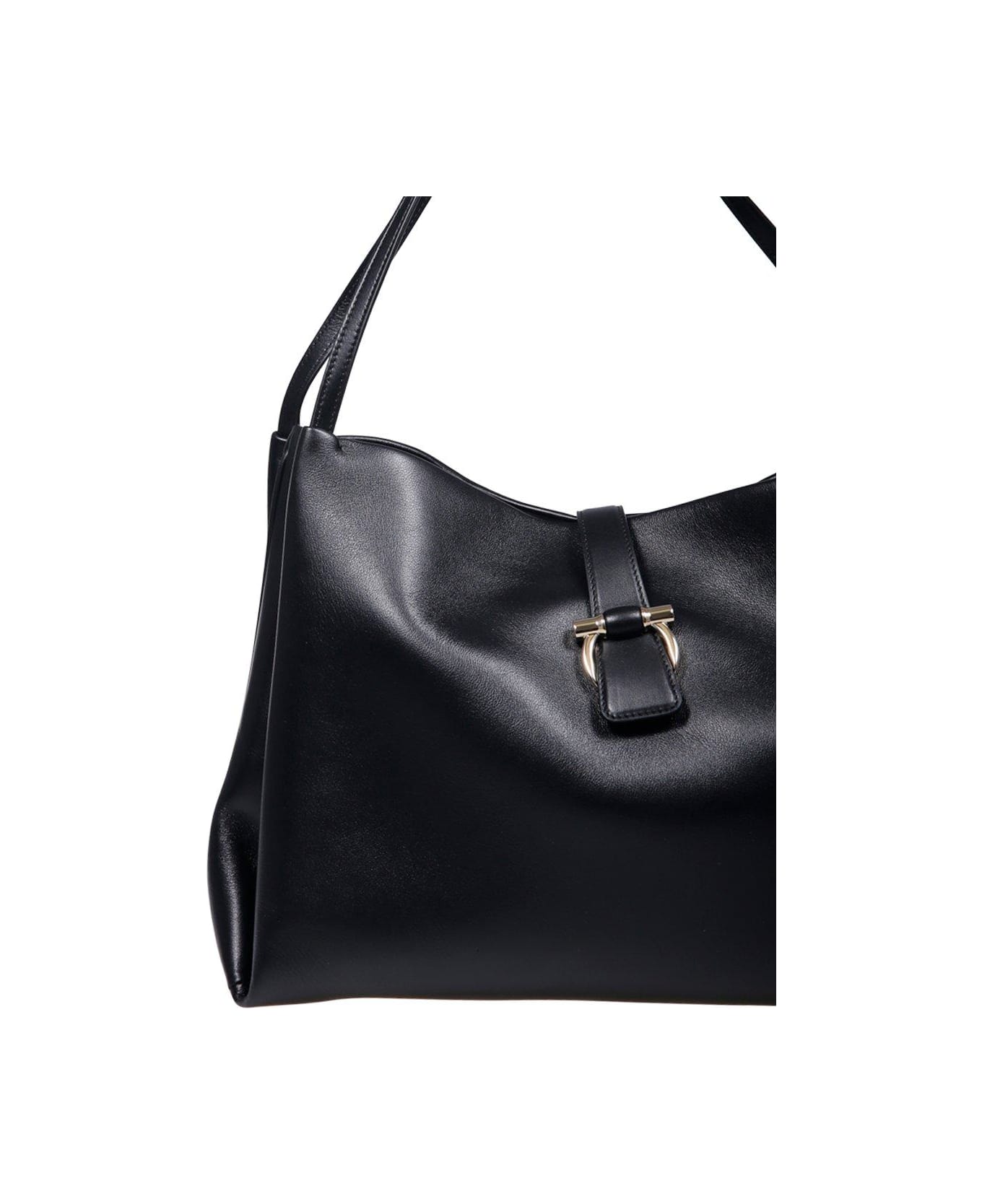 Ferragamo Logo Printed Tote Bag - BLACK