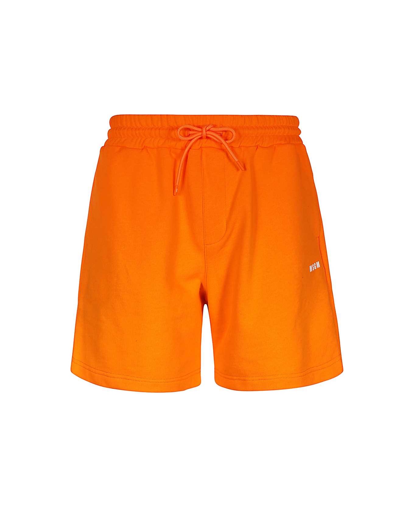 MSGM Cotton Bermuda Shorts - Orange