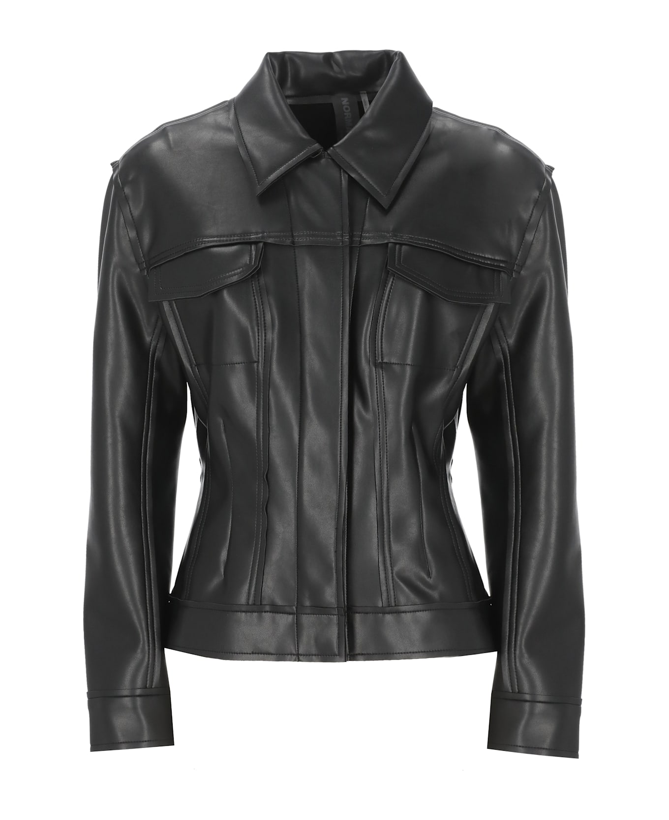 Norma Kamali Synth Leather Jacket - Black