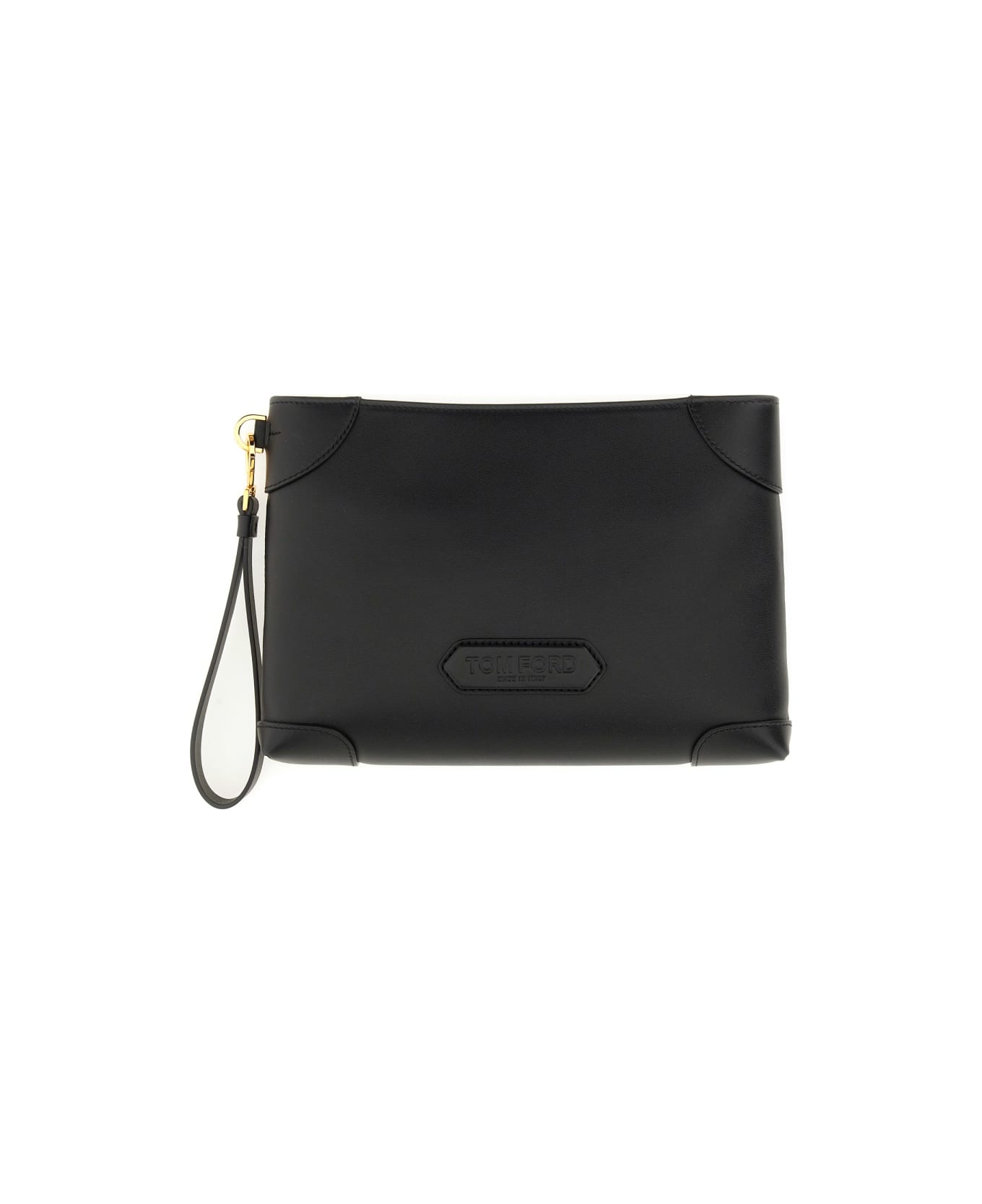 Tom Ford Leather Clutch Bag - BLACK