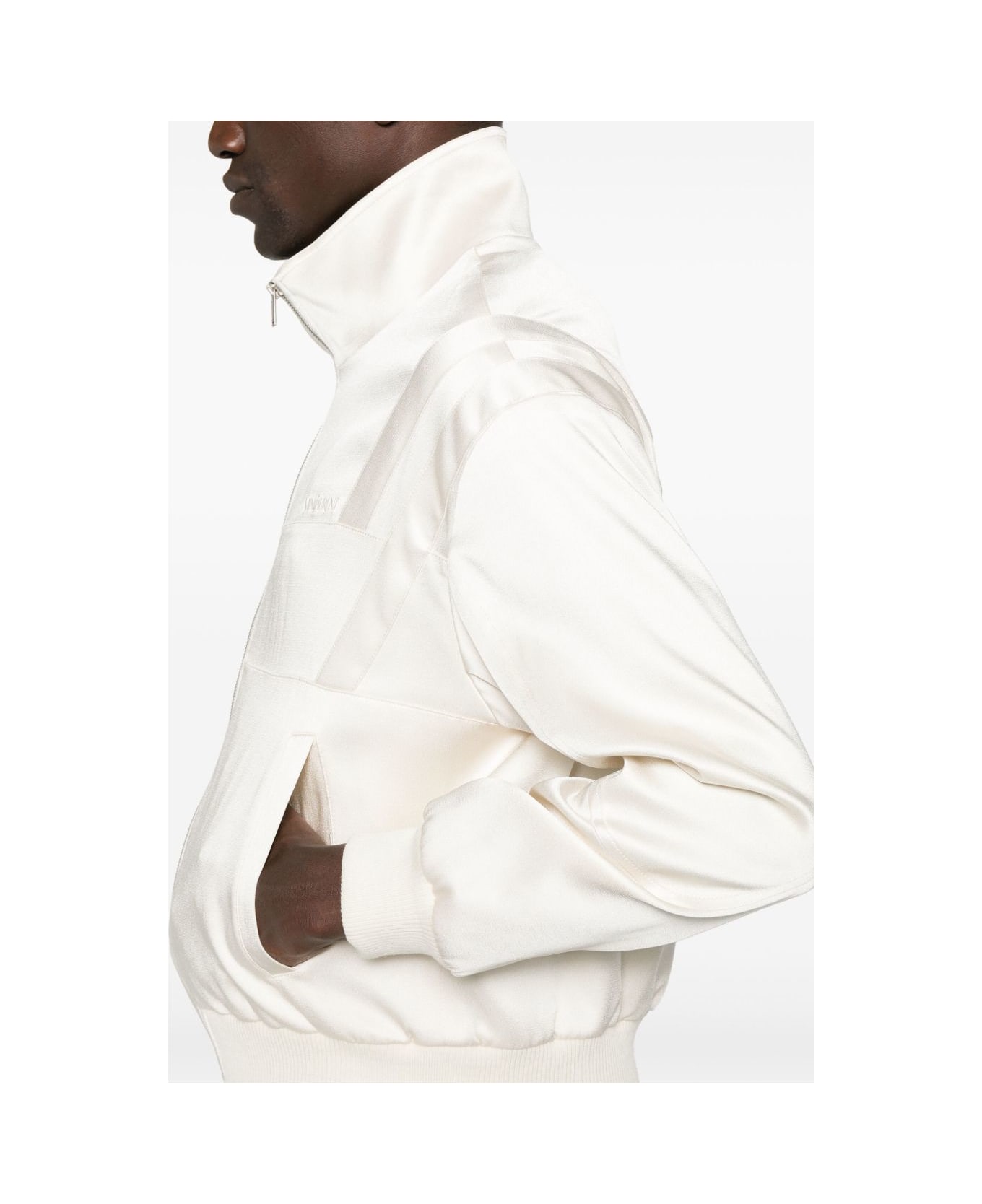 Saint Laurent Satin Bomber Jacket - White
