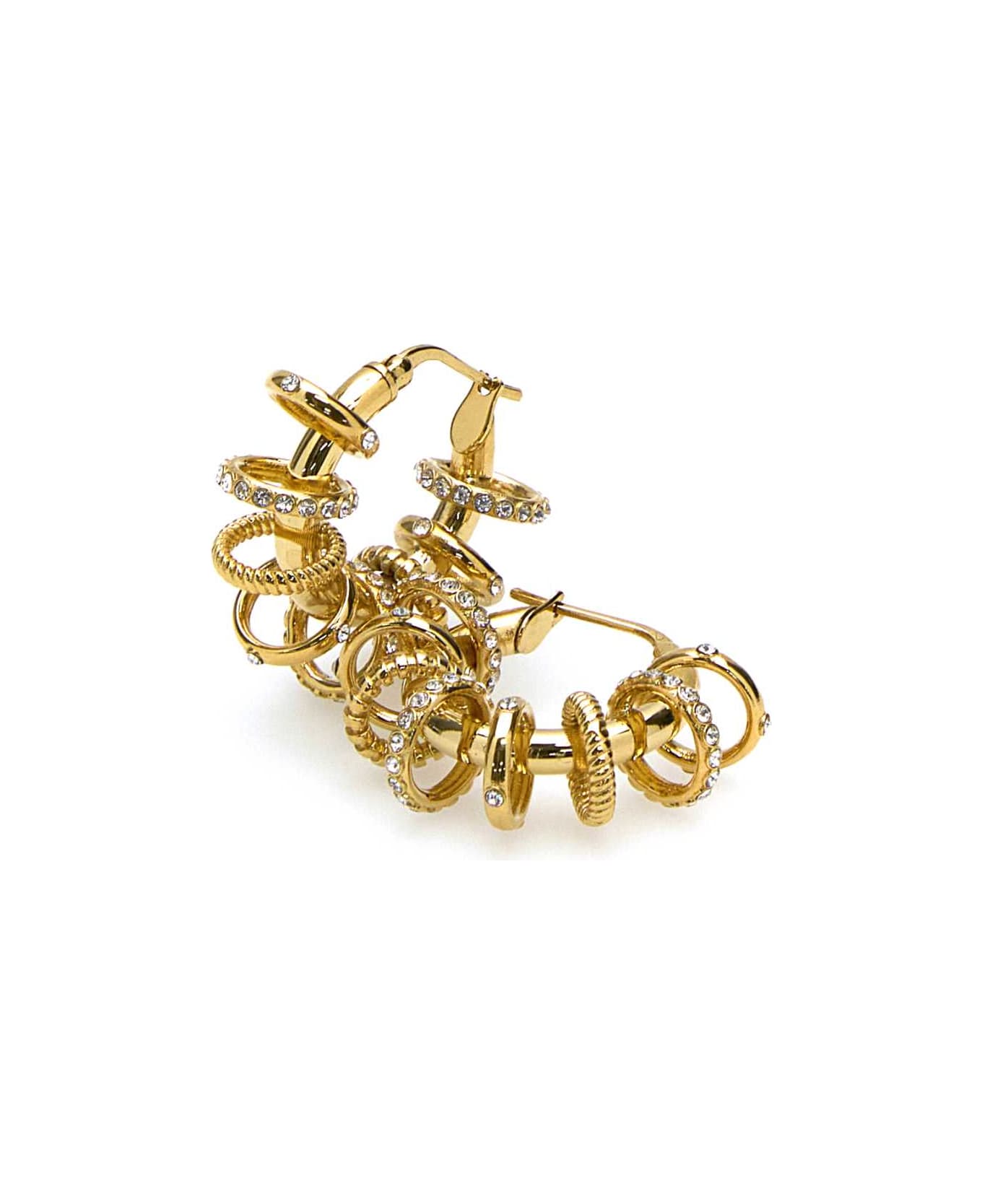 Amina Muaddi Gold Metal Multiring Earrings - GOLD