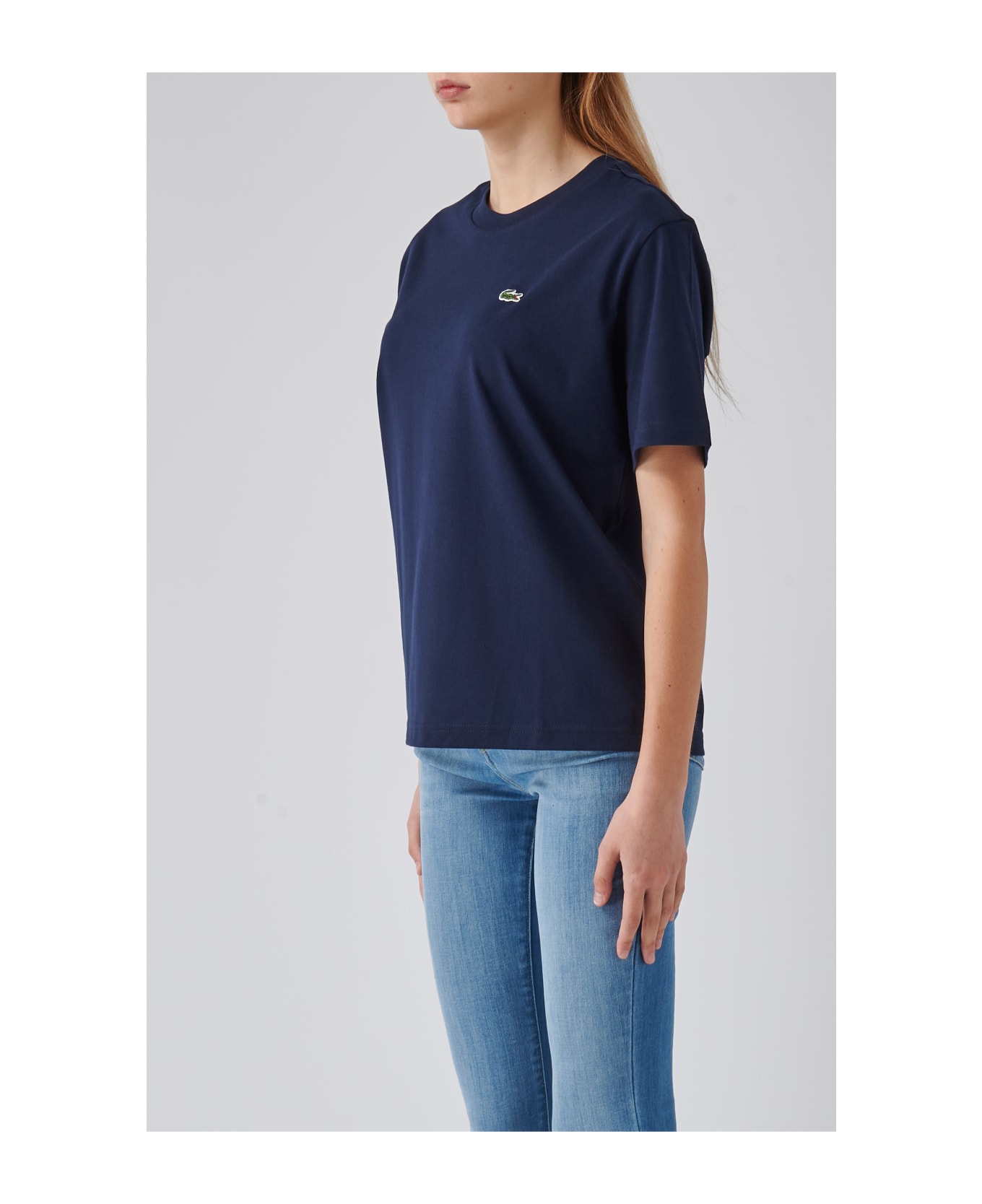 Lacoste Cotton T-shirt - NAVY Tシャツ