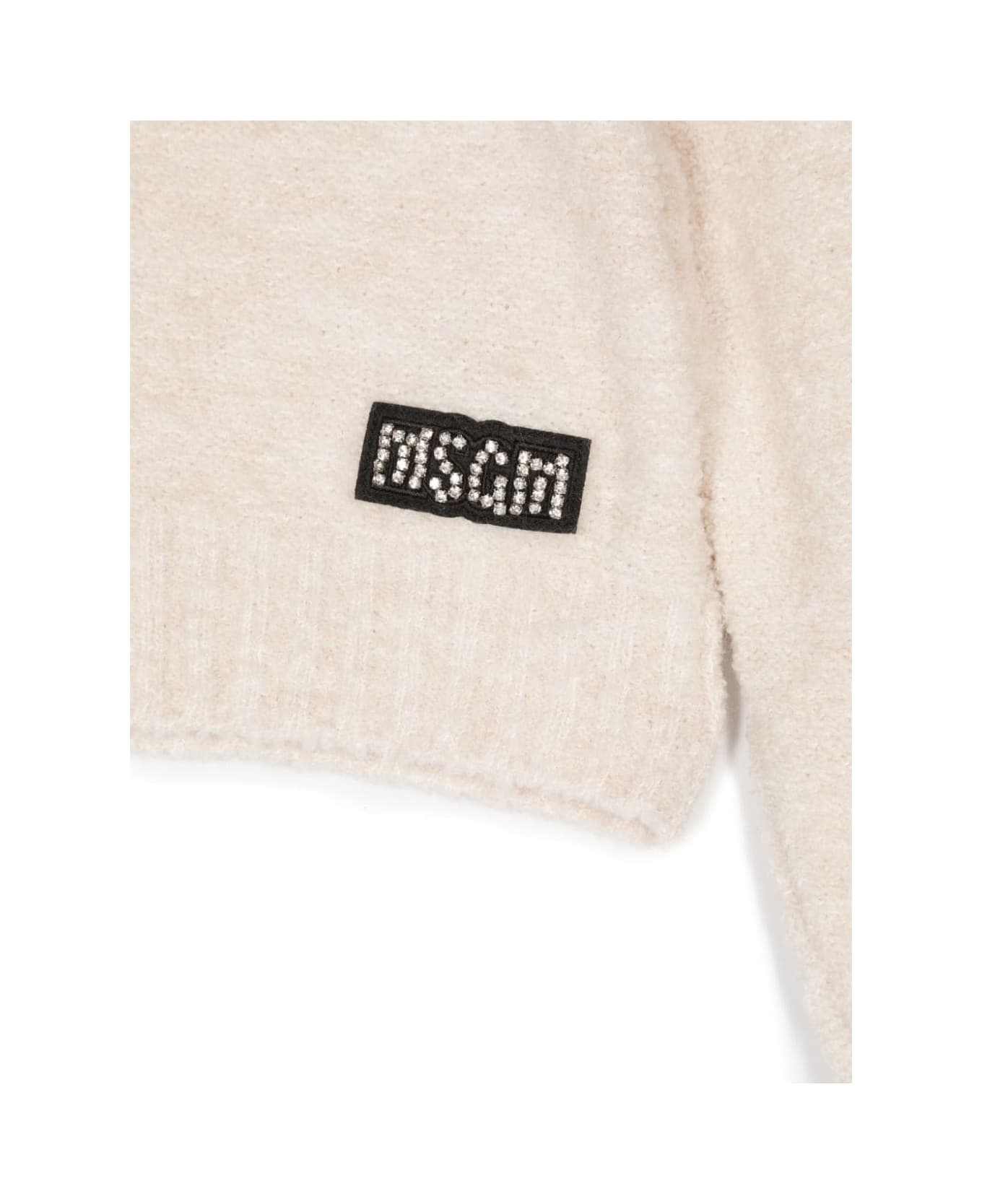 MSGM Pull Con Logo - Cream