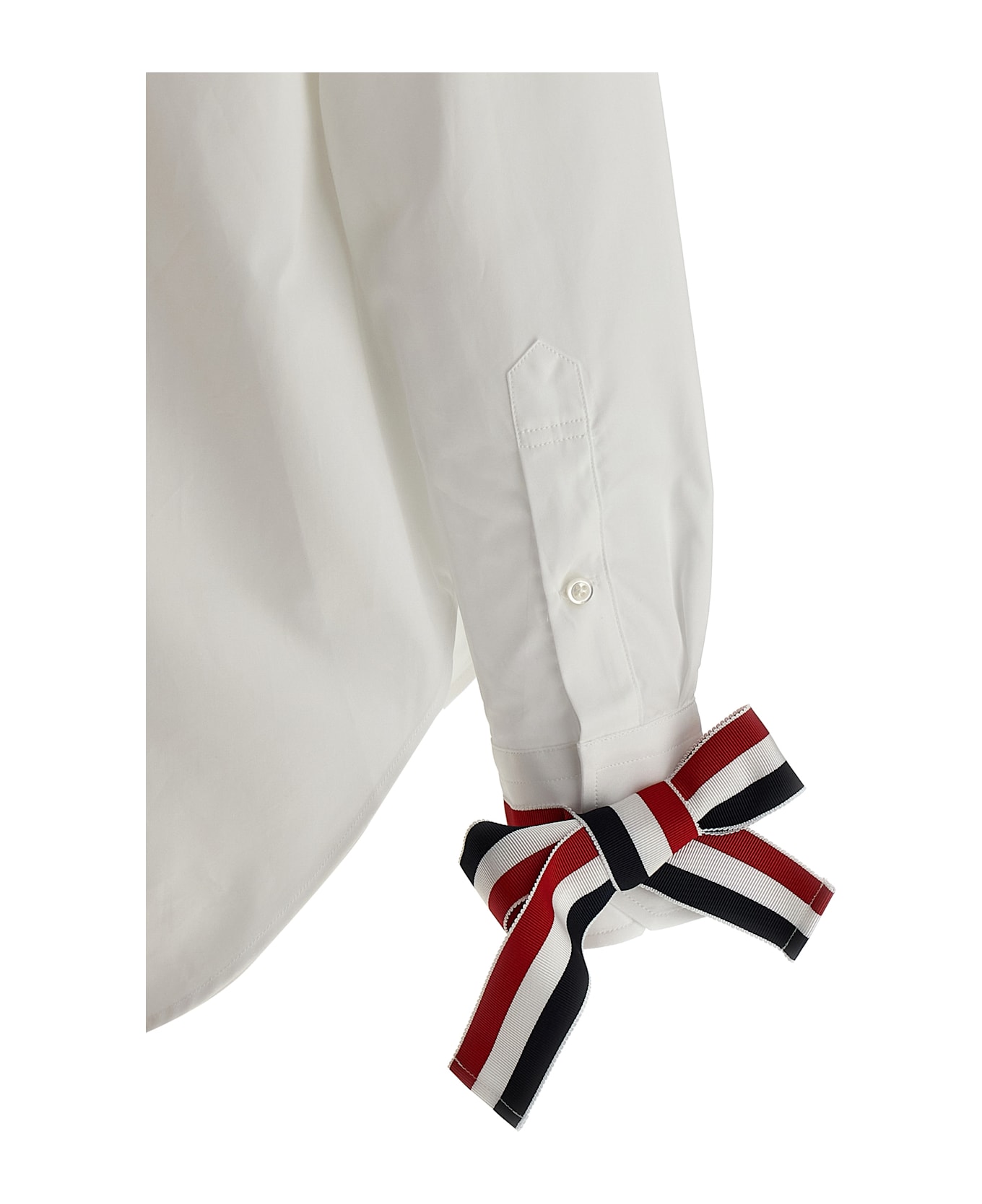 Thom Browne Rwb Tape Cuffs Shirt - White