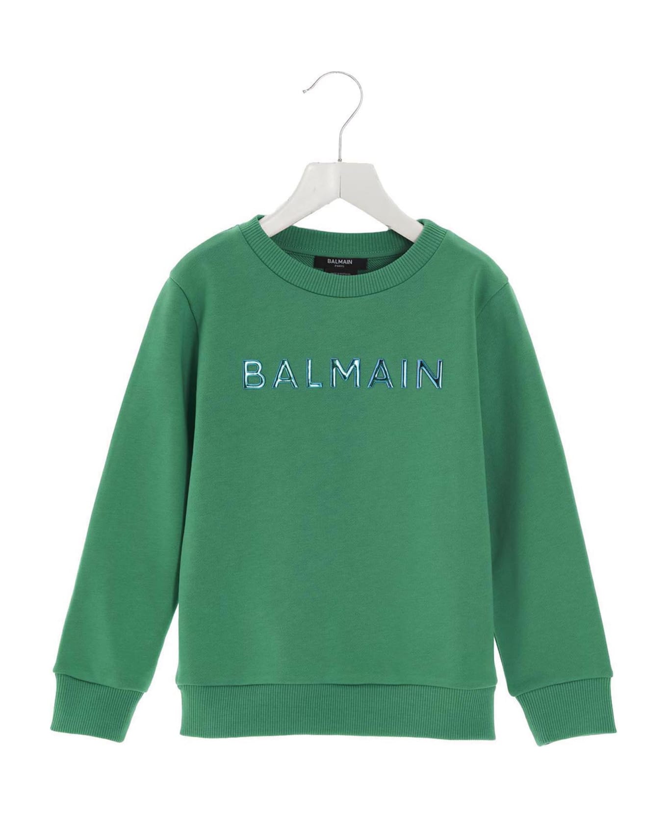 Balmain Logo Sweatshirt - Green ニットウェア＆スウェットシャツ