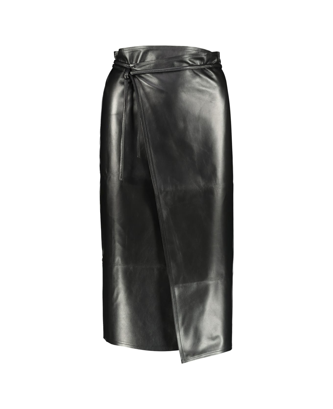 VETEMENTS Leather Wrap Skirt - Black