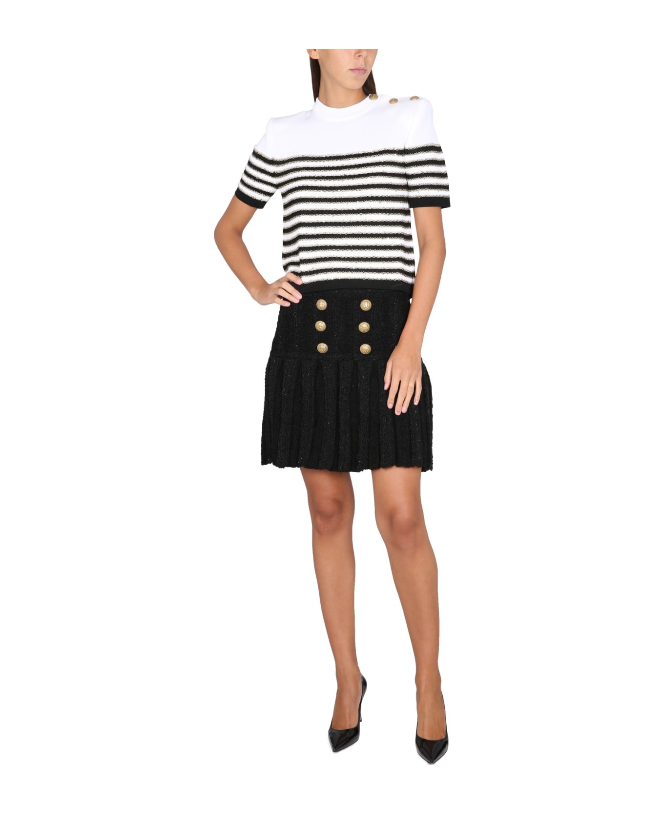 Balmain Skirt With Buttons - Pa Noir