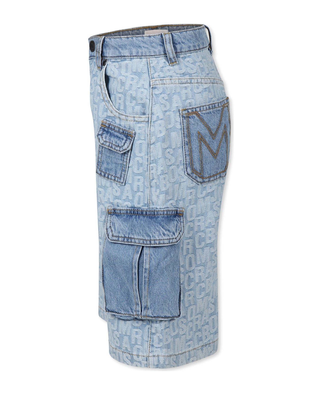 Little Marc Jacobs Denim Shorts For Boy With Loho - Denim