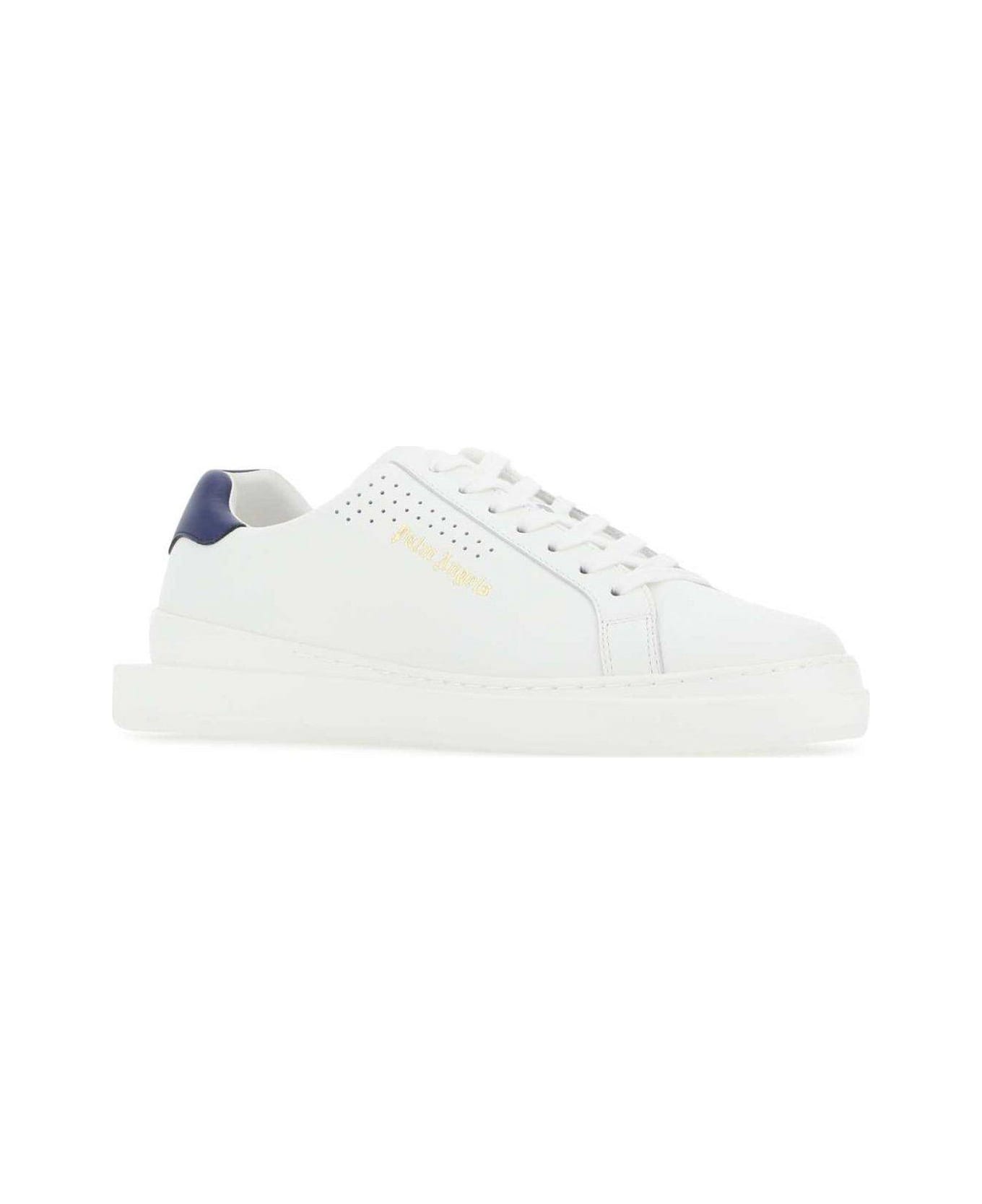 Palm Angels Palm Two Logo Printed Sneakers - WHITE