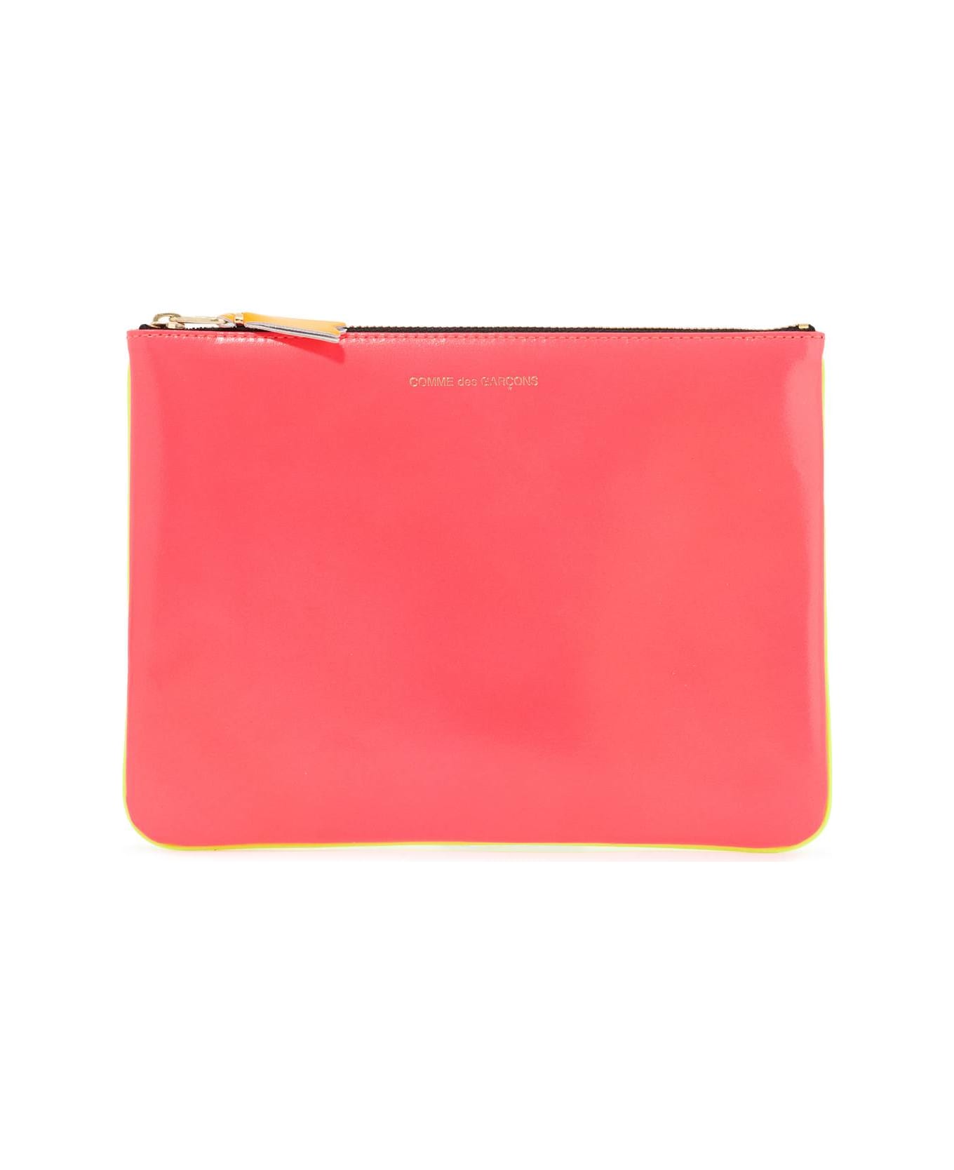 Comme des Garçons Wallet Super Fluo Pouch - PINK YELLOW (Fuchsia)