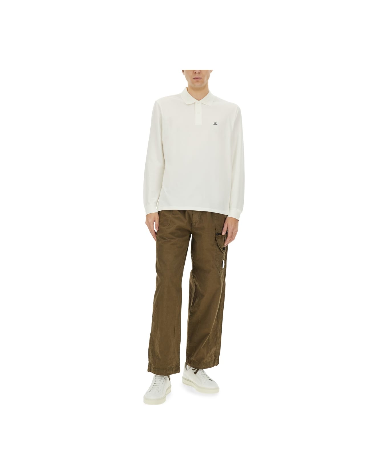 C.P. Company Stretch Pique Polo Shirt - WHITE