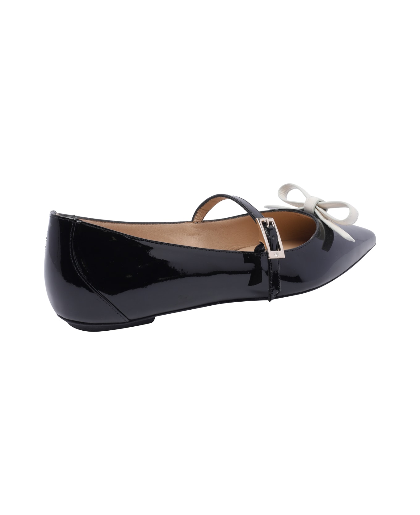Stuart Weitzman Felicity Bow Mary Jane Ballets - Black