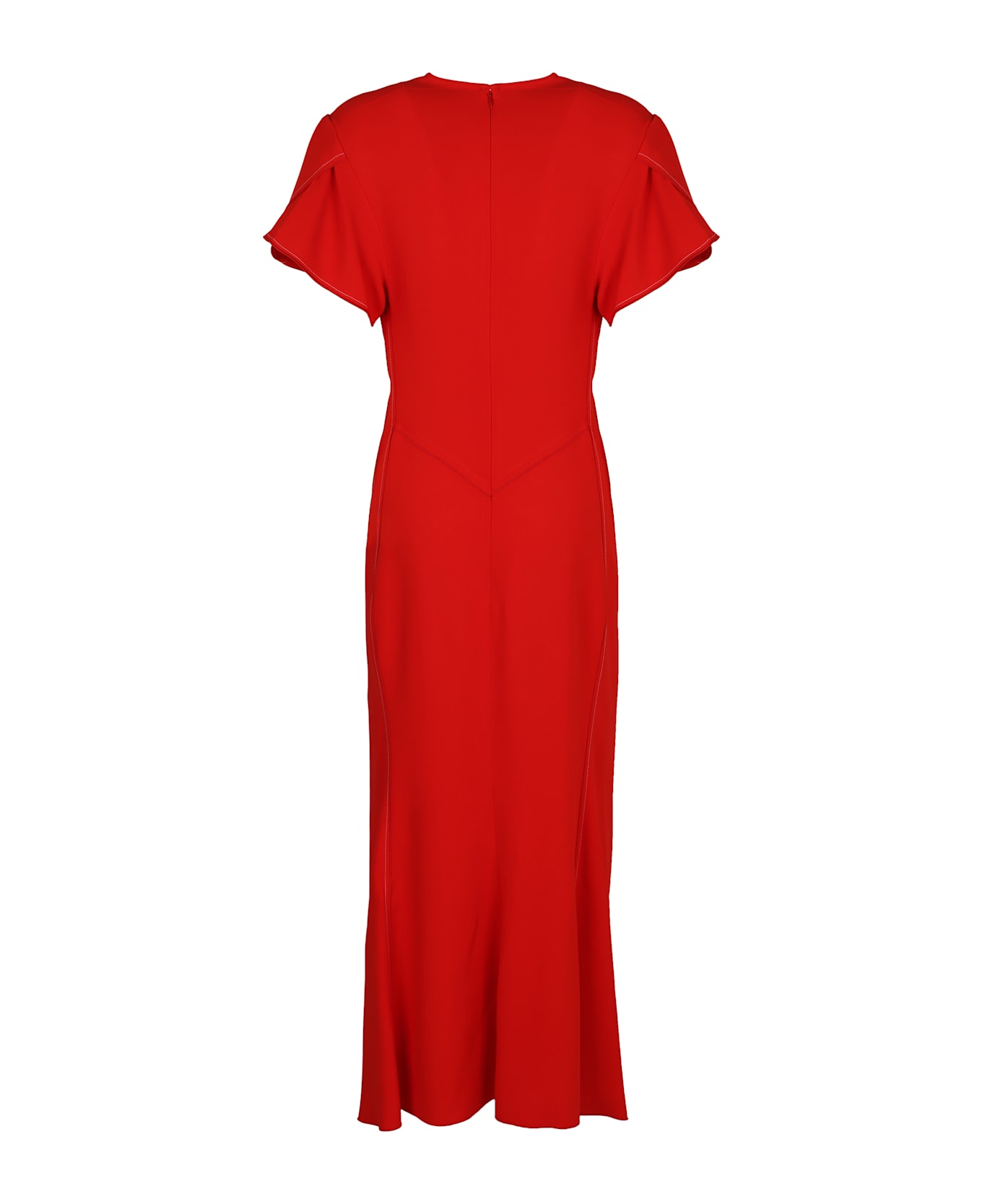 Victoria Beckham Gathered Details Dress - red