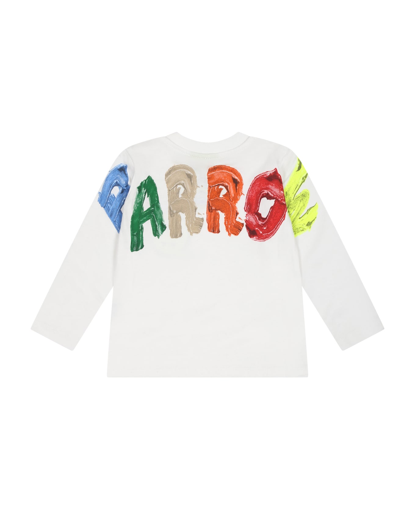 Barrow White T-shirt For Baby Kids With Logo And Smiley - White