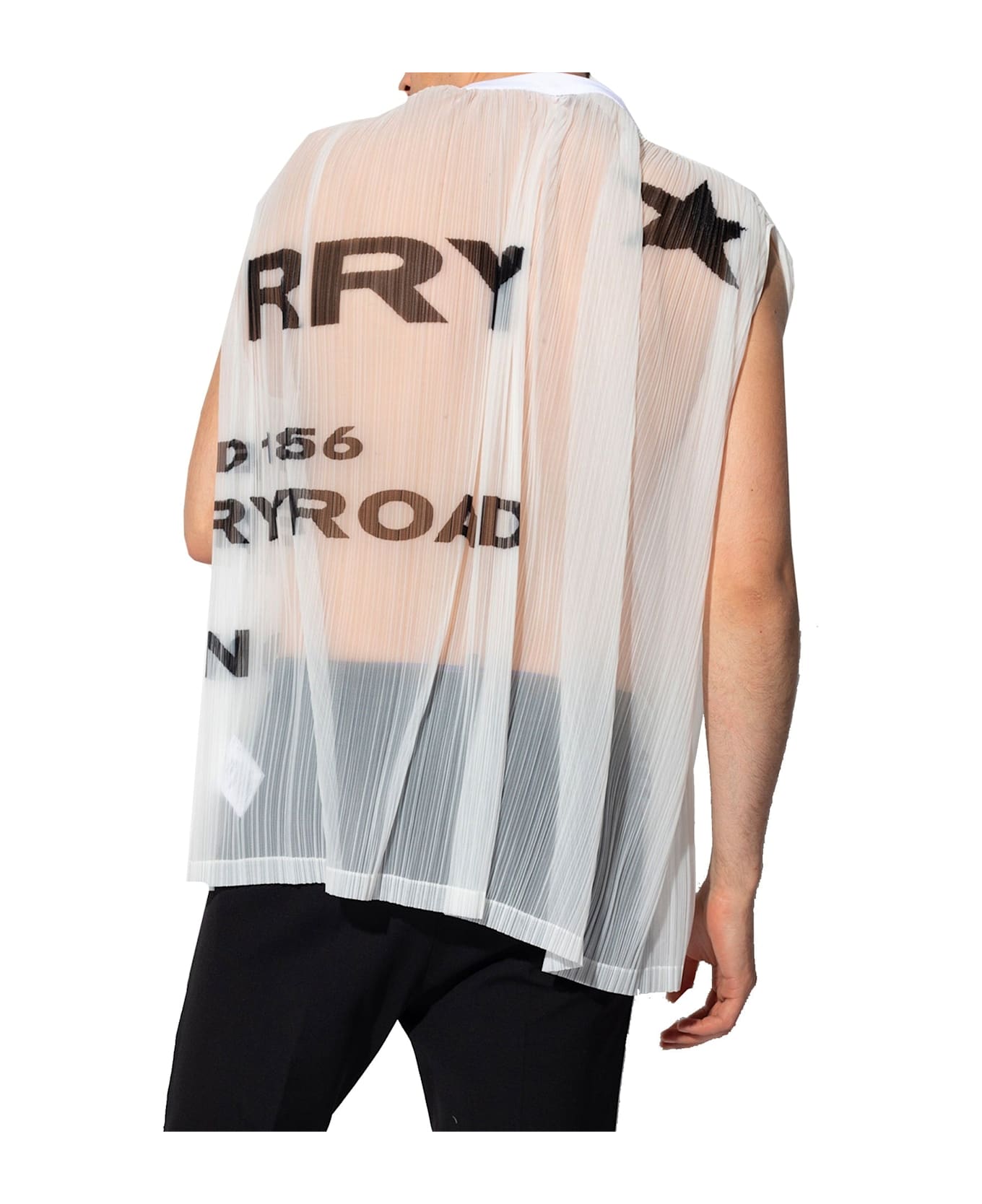 Burberry Horseferry Print Mesh Tank Top - White