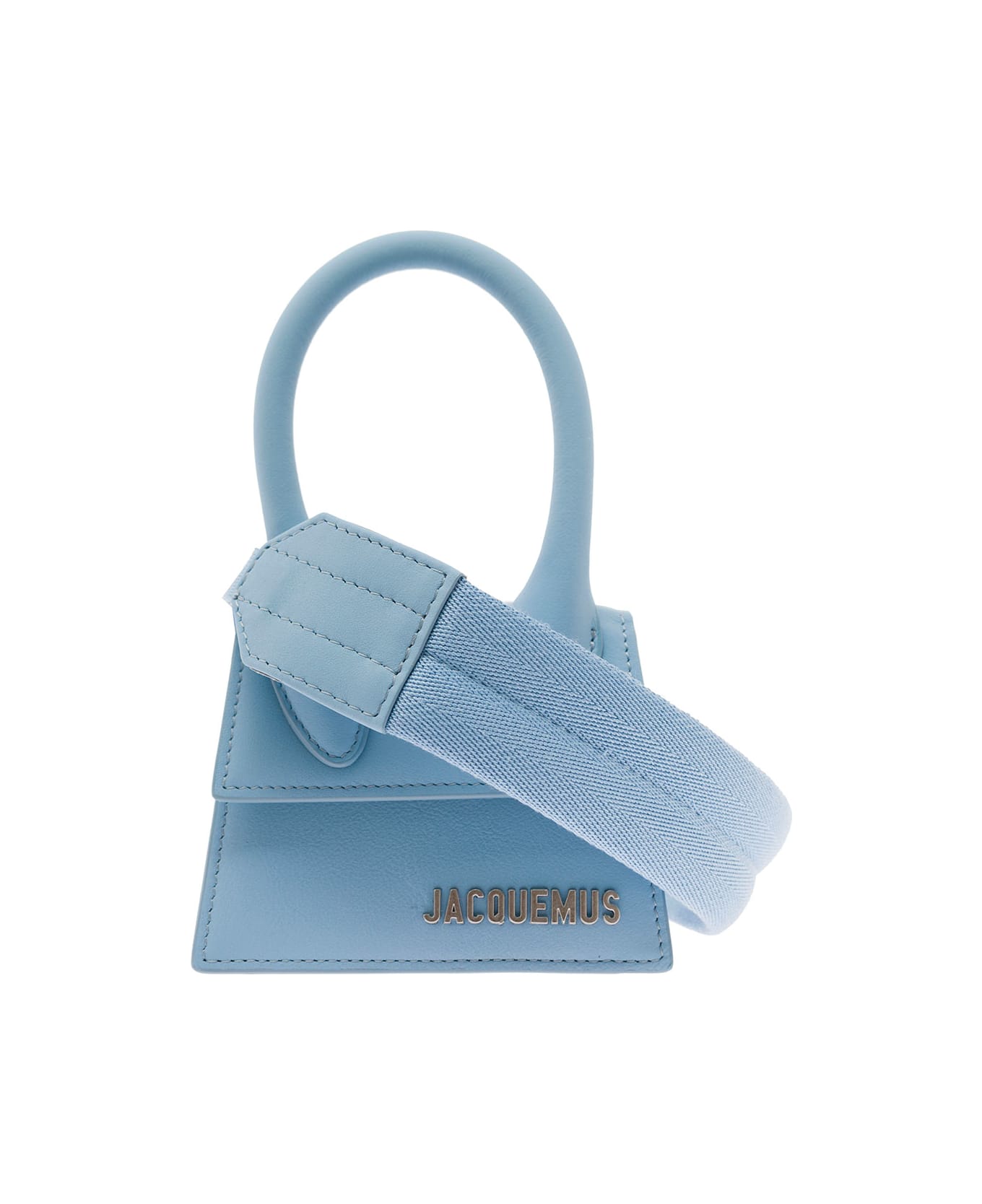 Jacquemus Man's Le Chiquito Homme Light Blue Leather Crossbody Bag - Light blue