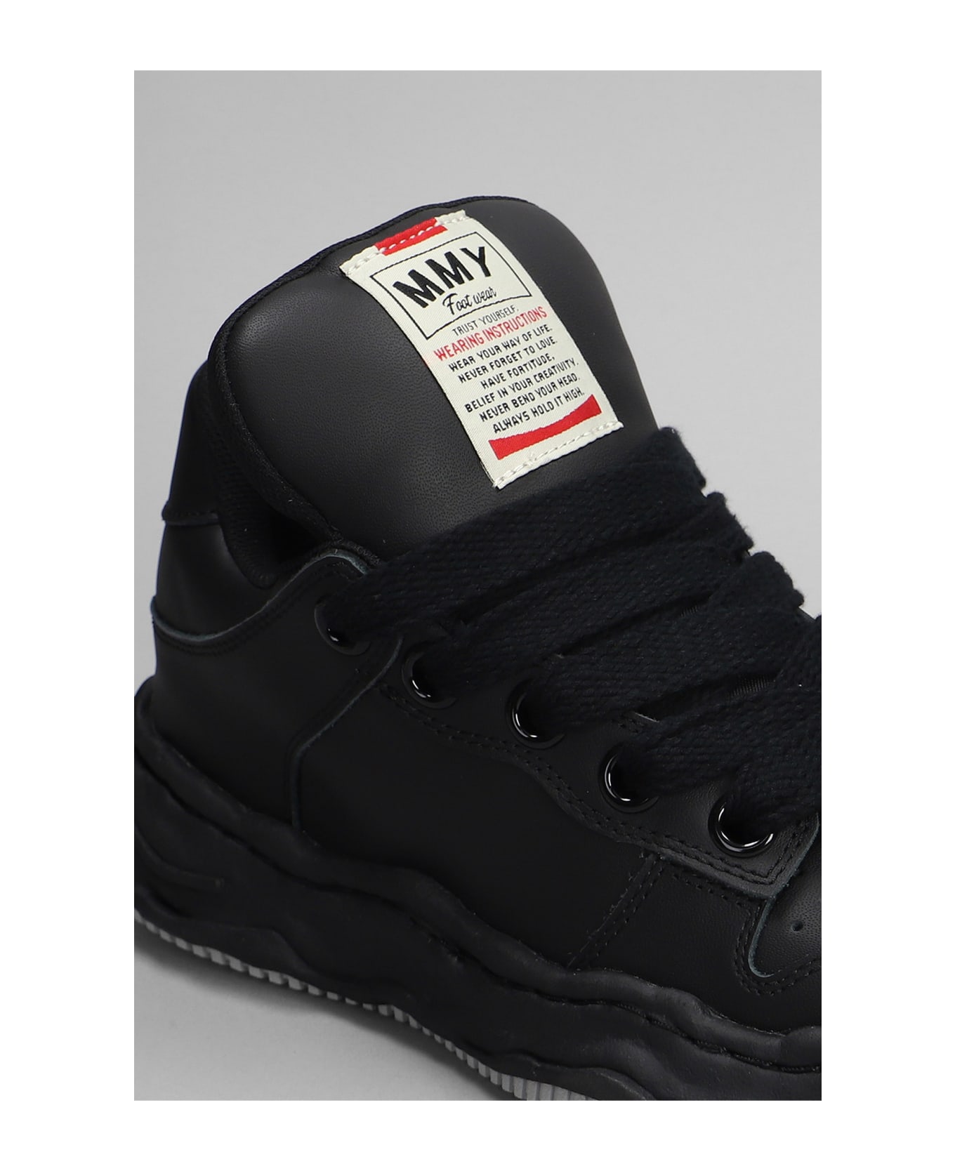 Mihara Yasuhiro Wayne Sneakers In Black Leather - black