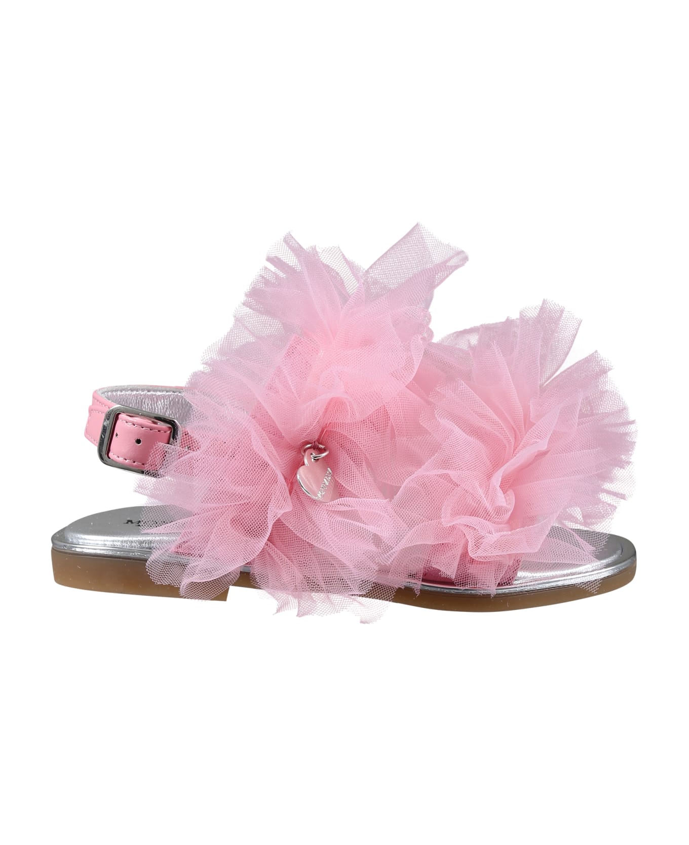 Pink Sandals For Girl With Tulle