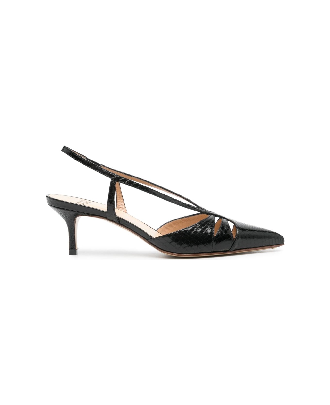 Francesco Russo 55mm Snakeskin Pumps - Black