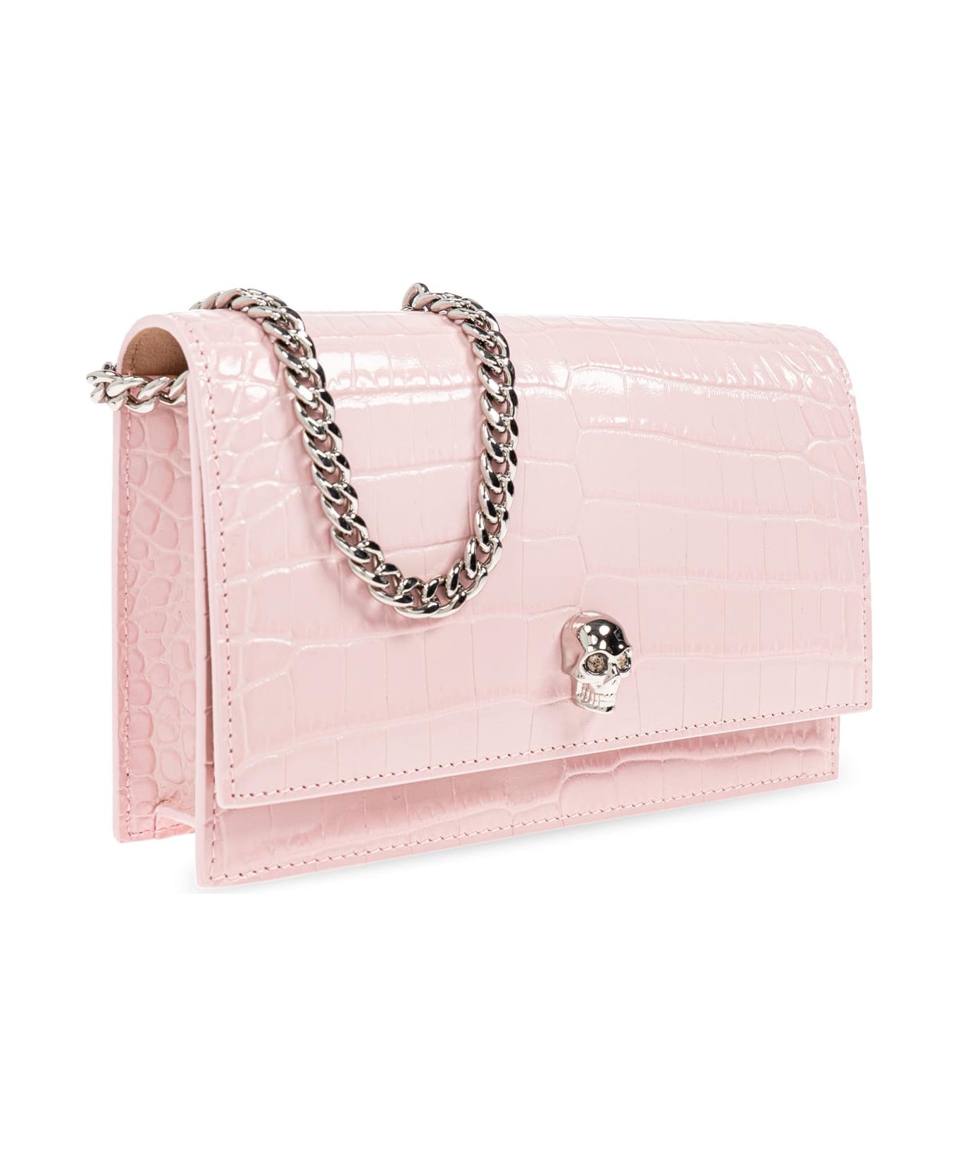 Alexander McQueen Skull Small Clutch - ROSE/SILVER