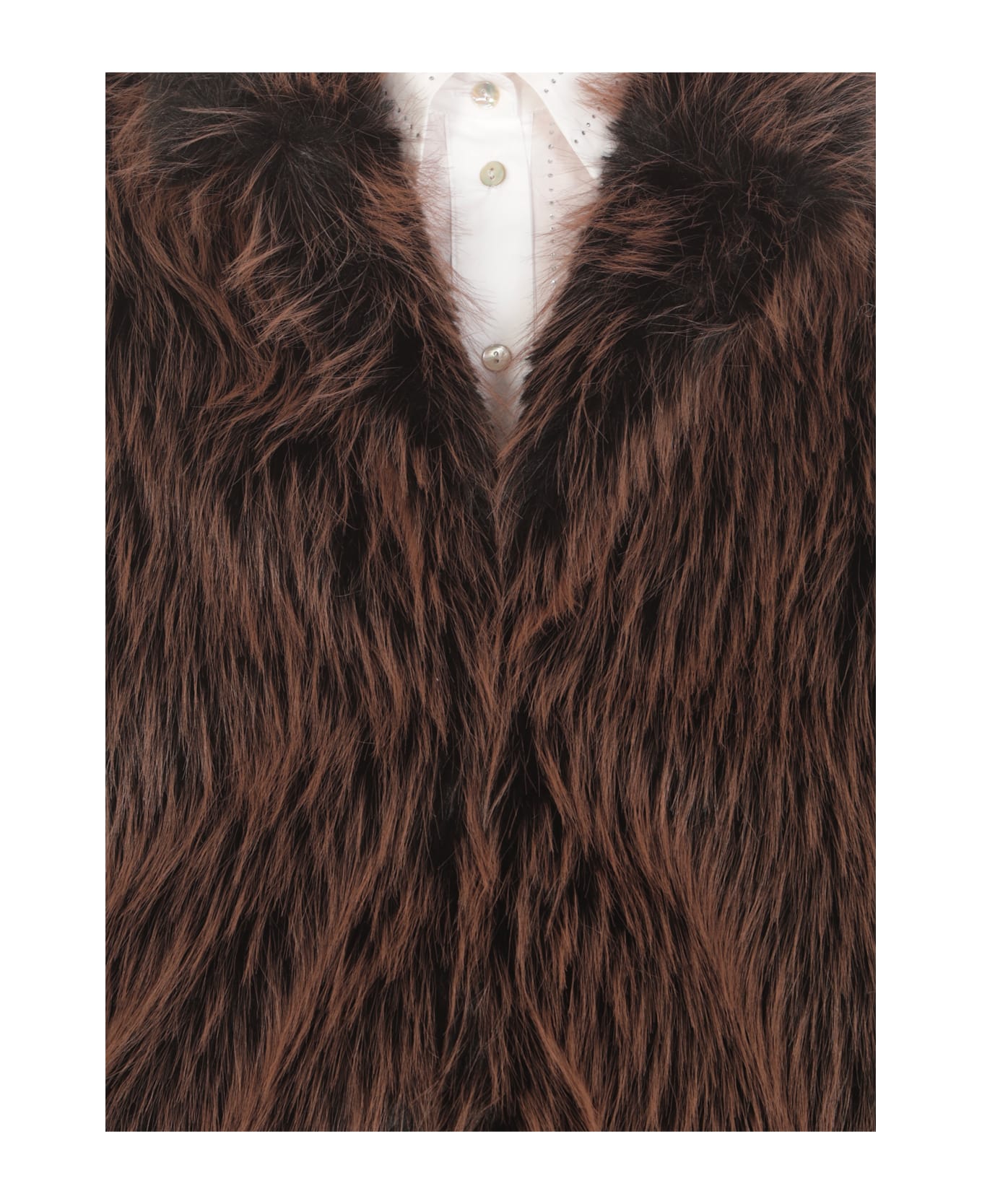 Valentini 1972 Eco Silver Fox Coat - Brown