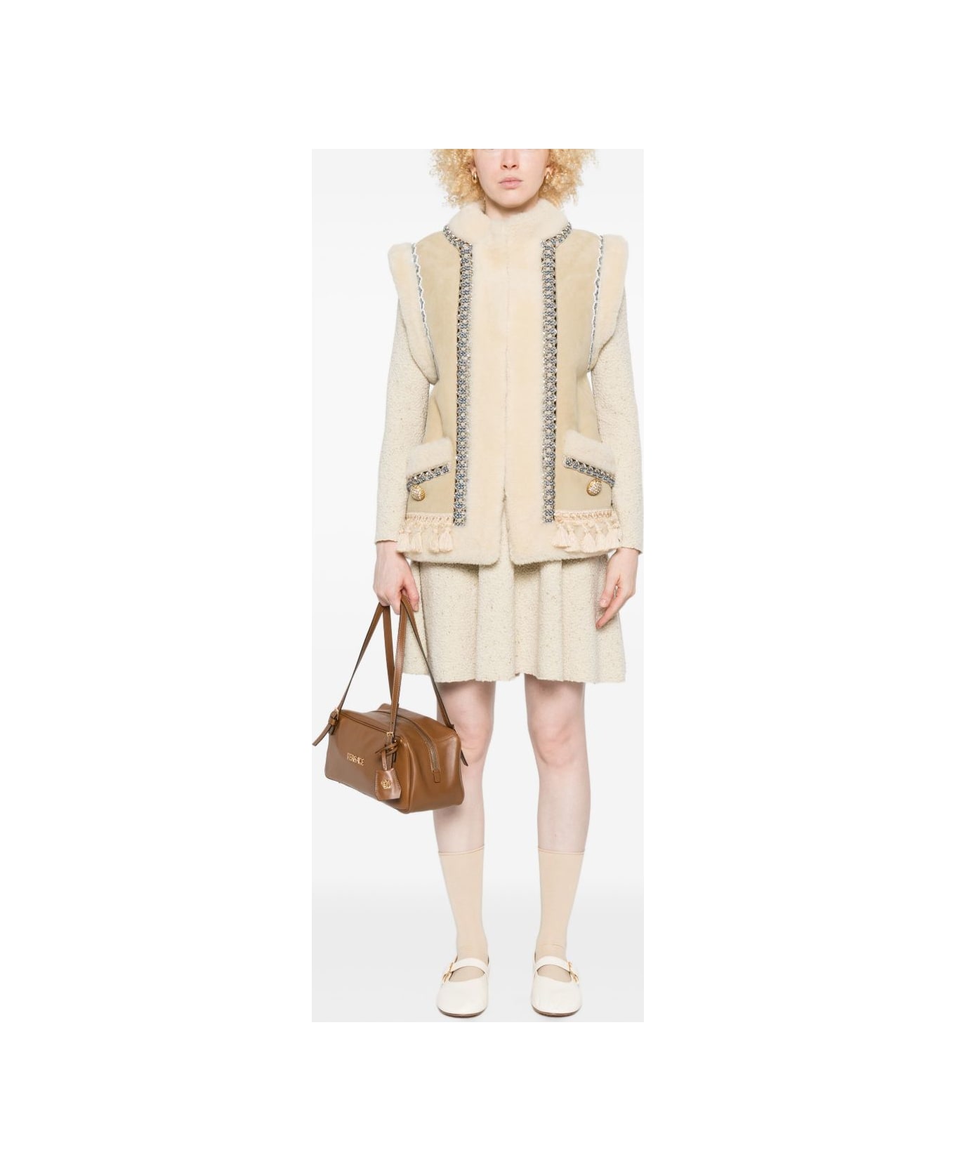 Valentino Garavani Leather Vest - Beige