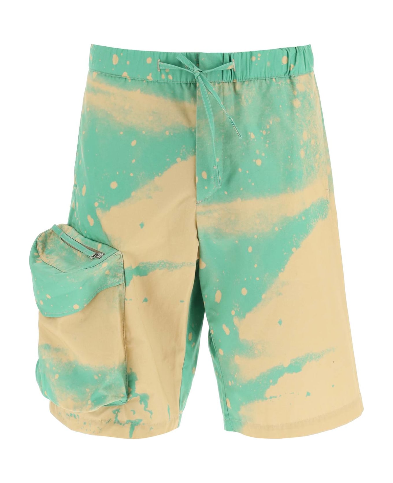 OAMC Smudge Oversized Shorts With Maxi Pockets - GREEN (Green) ショートパンツ