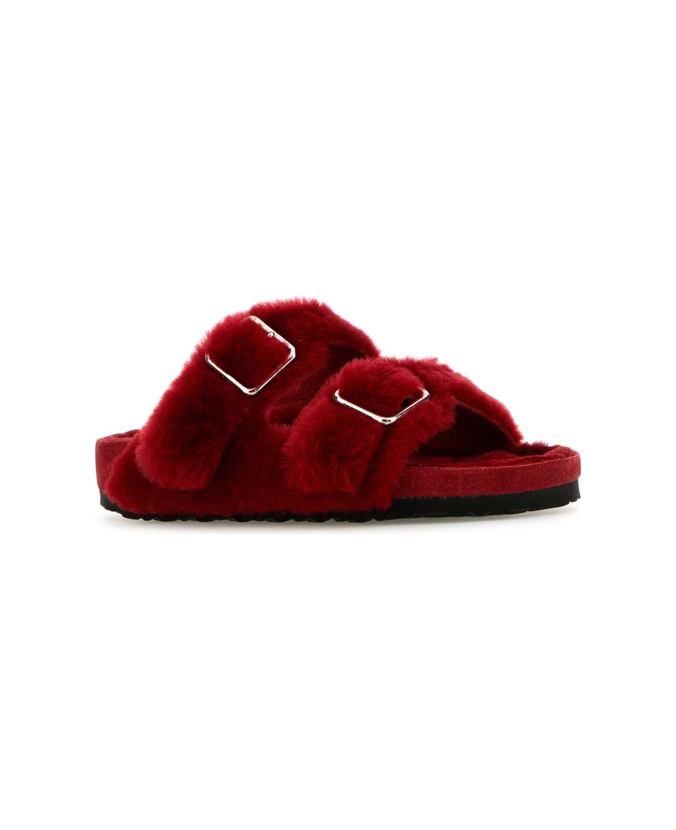 Birkenstock Slipper Arizona Shearling - RED