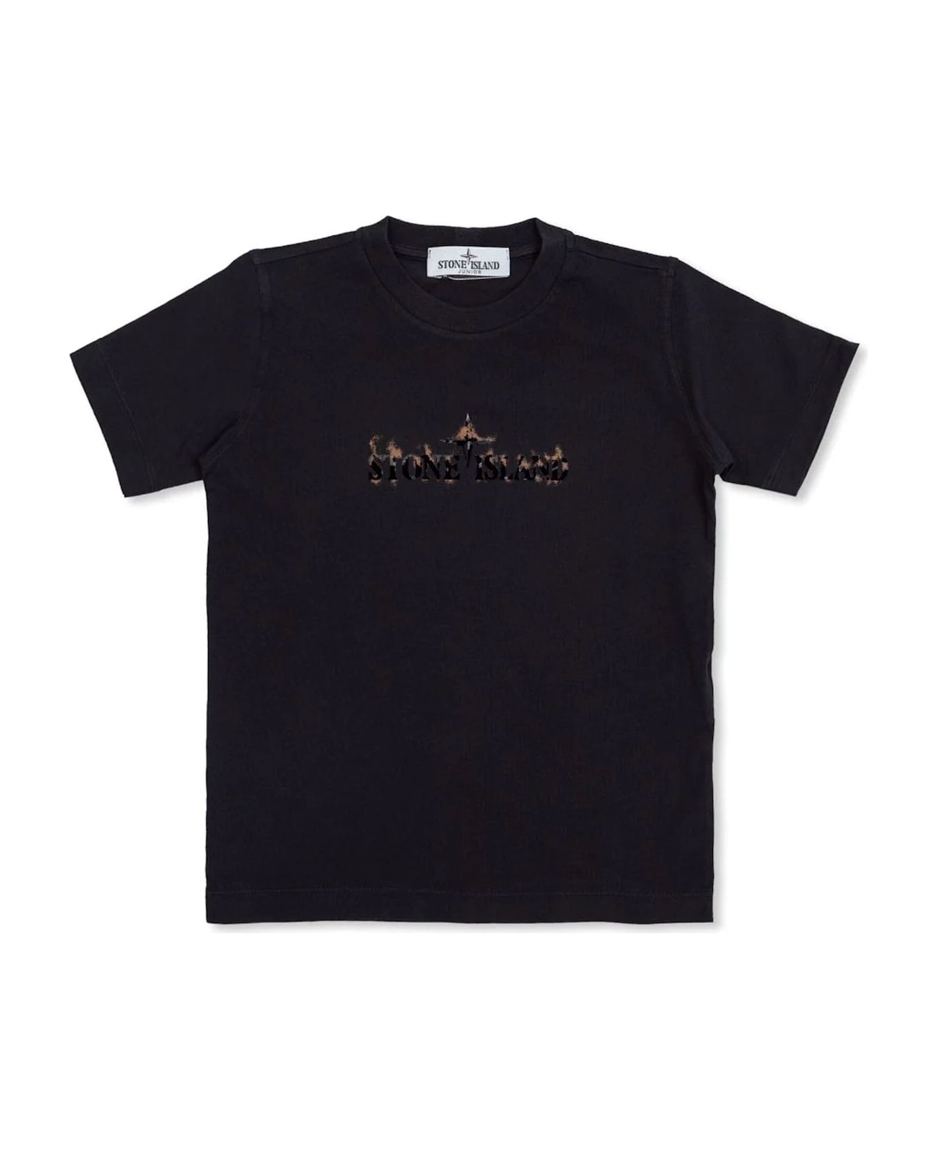 Stone Island Kids T-shirts And Polos Black - Black