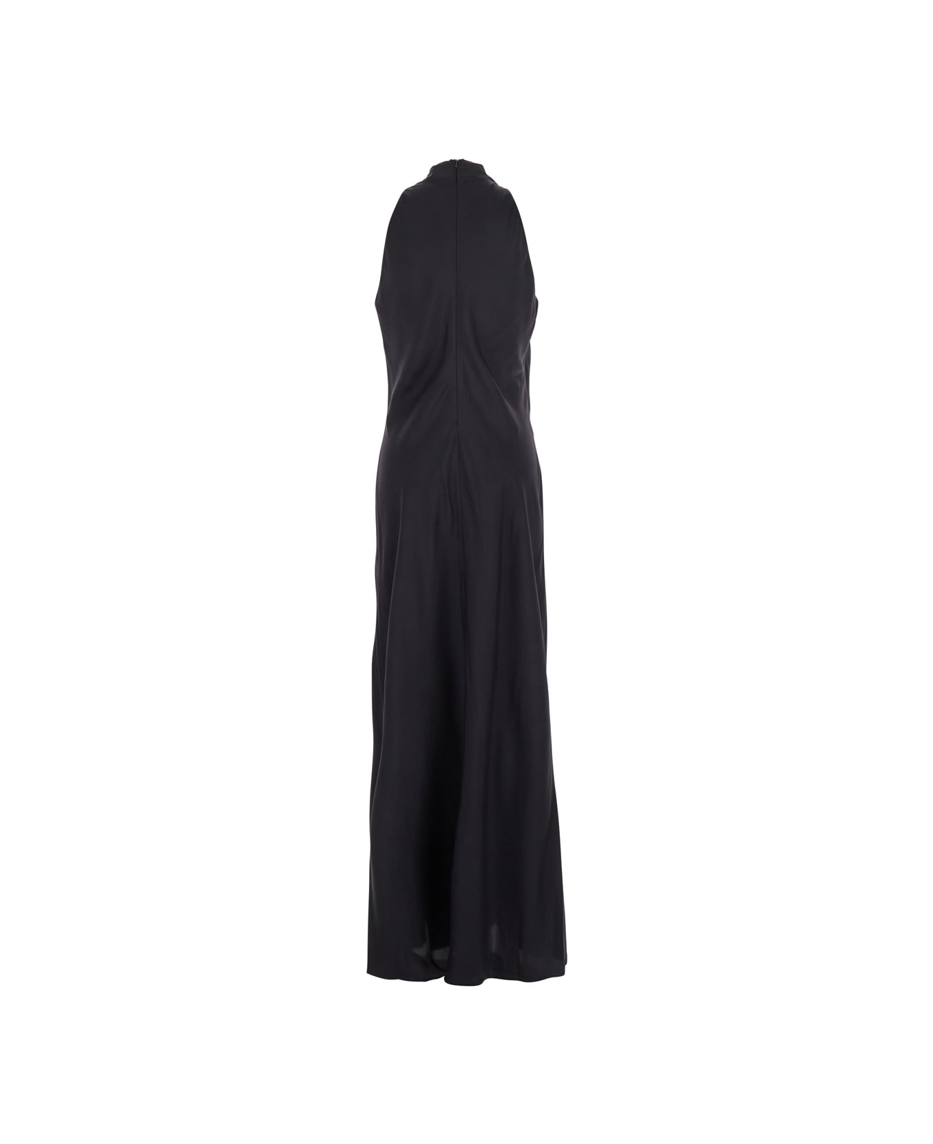 Róhe Blue Long Dress With Halterneck And Scarf Detail In Silk Woman - Blu