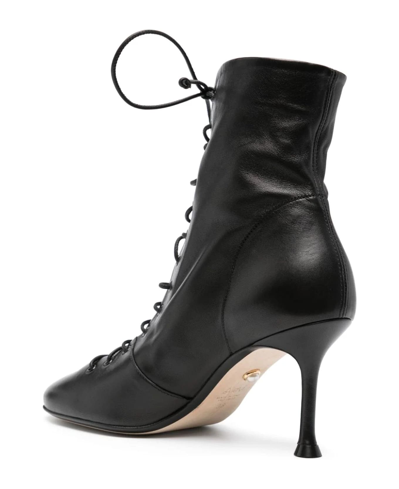 Alevì Black Calf Leather Ankle Boots - Black