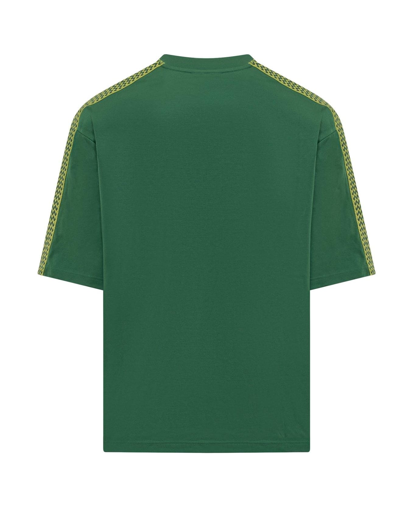 Lanvin Logo-embroidered Crewneck T-shirt - GREEN シャツ