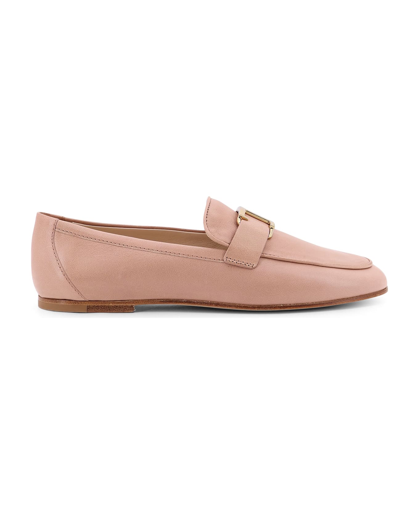 Tod
s Leather Loafer With Metal Detail - Beige